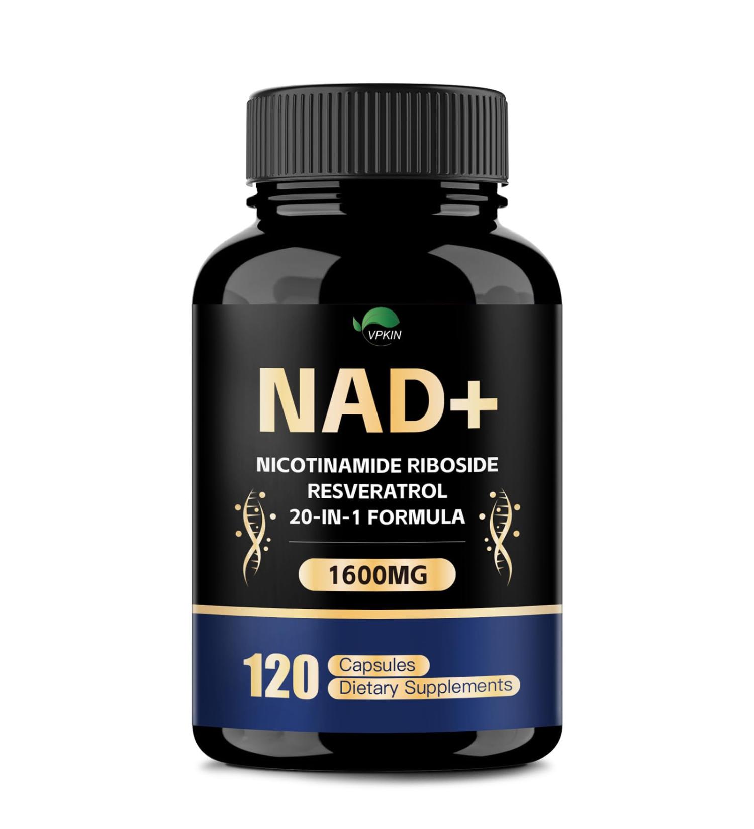 NAD Supplement 1500mg NAD+ Supplement with Resveratrol Nicotinamide Quercetin CoQ10 Support Energy & Repair Vitality Non-GMO No Fillers(120 Capsules) 120 Count (Pack of 1) - Buy Online on GoSupps.com