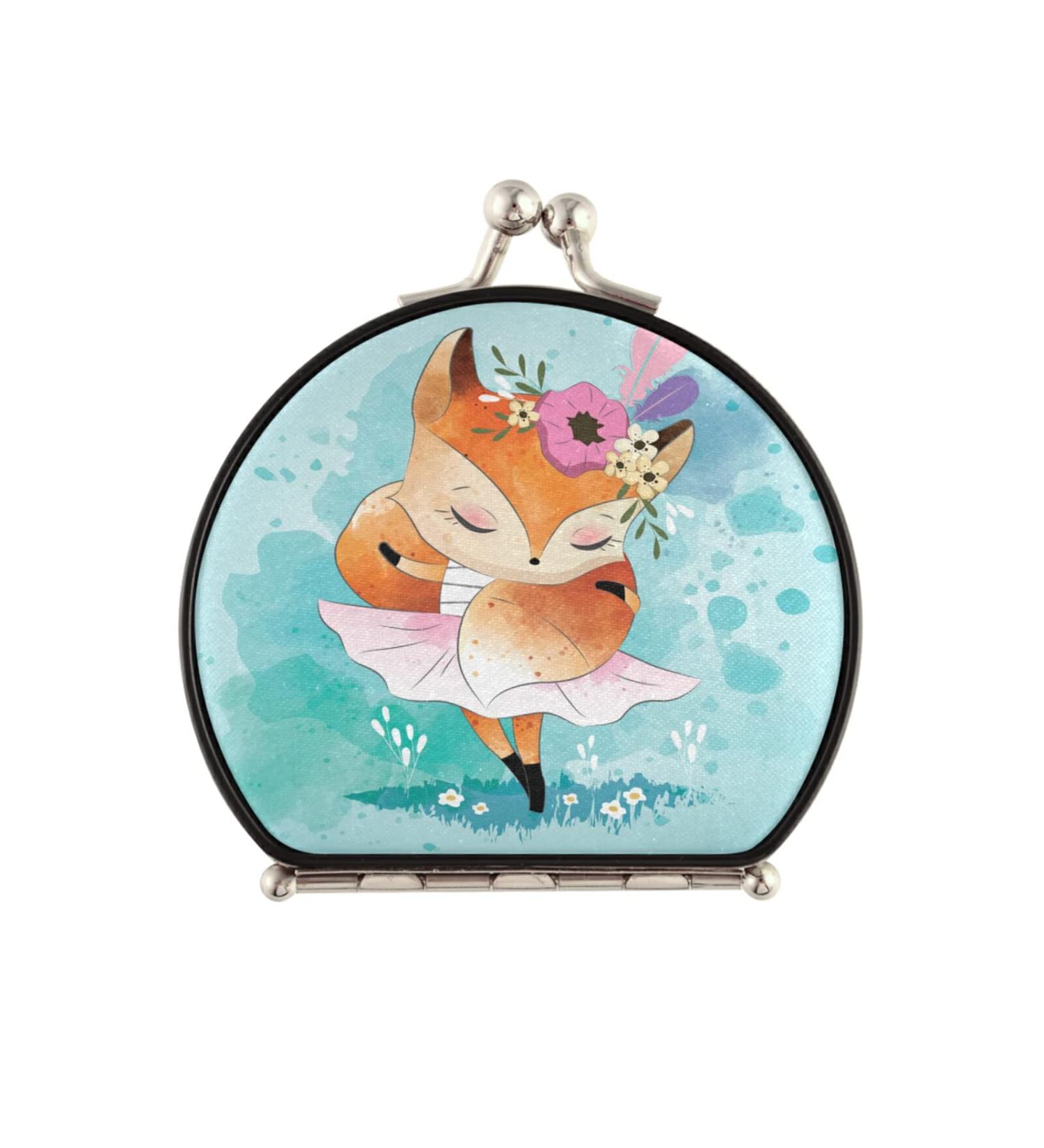 Vnurnrn Fox Girls Flower Makeup Mirror - Compact Portable Folding Handbag & Travel Mirror - Buy Online on GoSupps.com