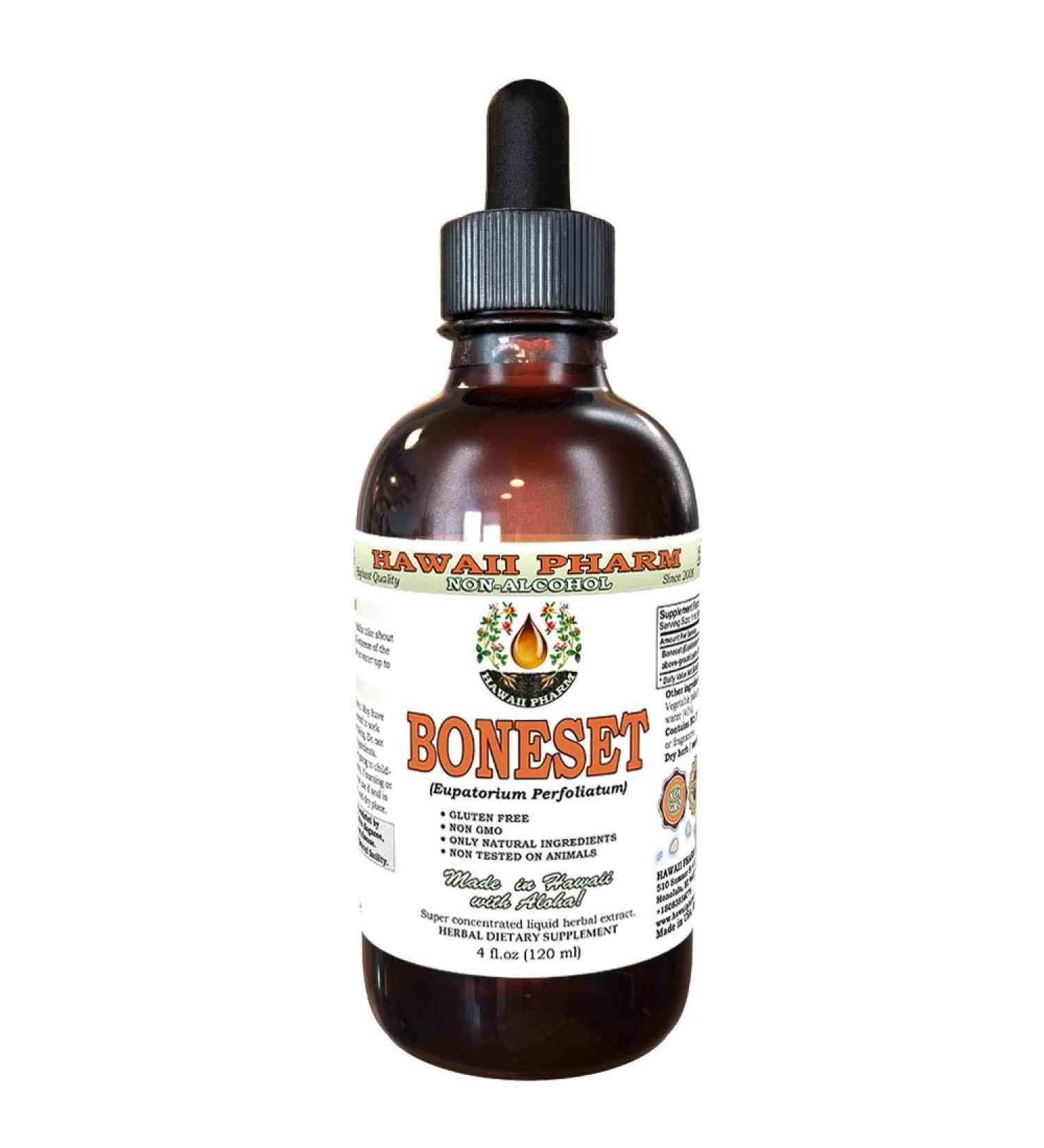 Boneset Alcohol-Free Liquid Extract Boneset (Eupatorium perfoliatum) Dried Above-Ground Parts Glycerite Hawaii Pharm Natural Herbal Supplement 4 oz - Buy Online on GoSupps.com
