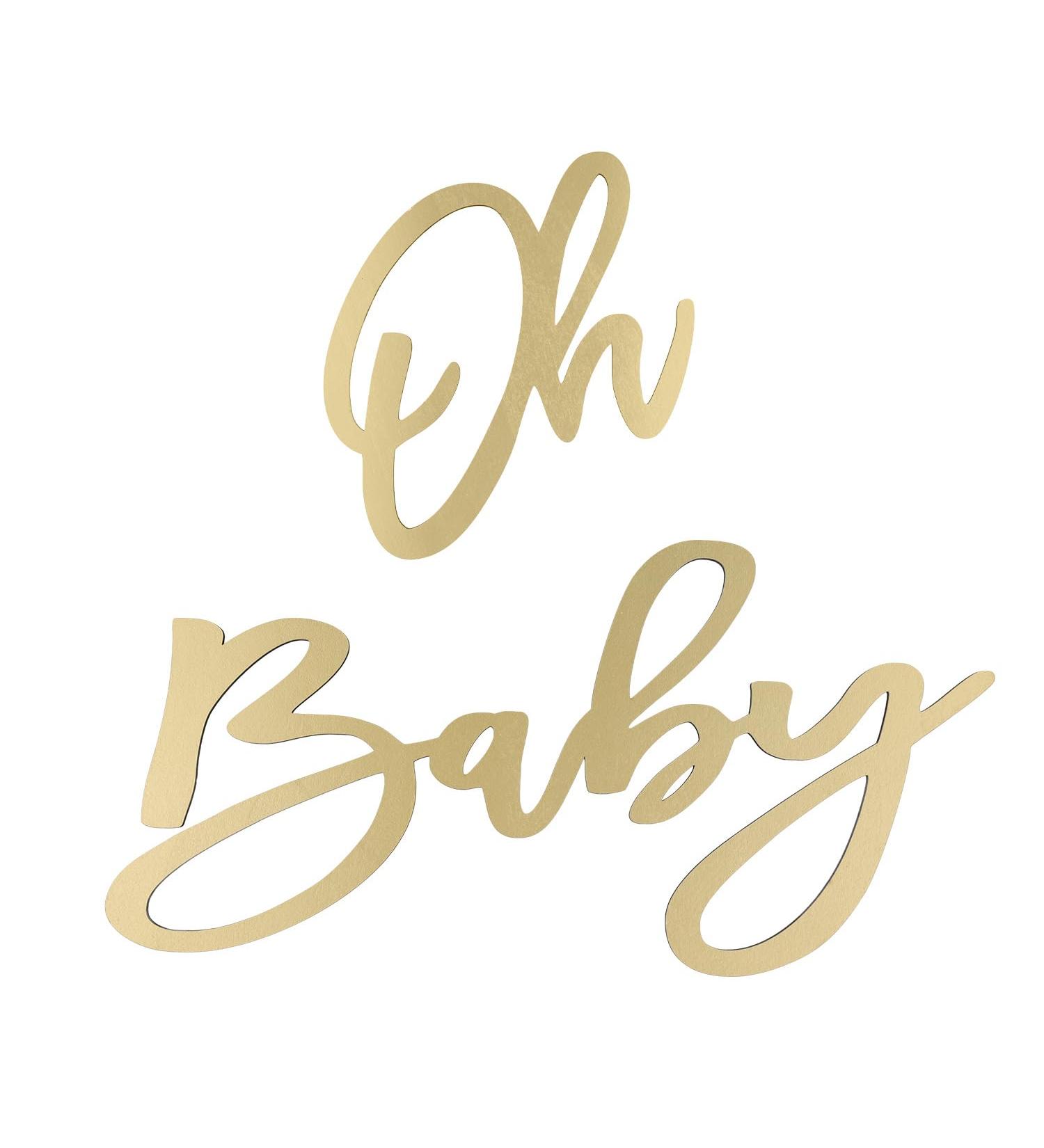 Premium Oh Baby Shield & Banner - Wooden Golden Letter Baby Party Decorations for Boys & Girls - Perfect for Celebrations - Buy Online on GoSupps.com