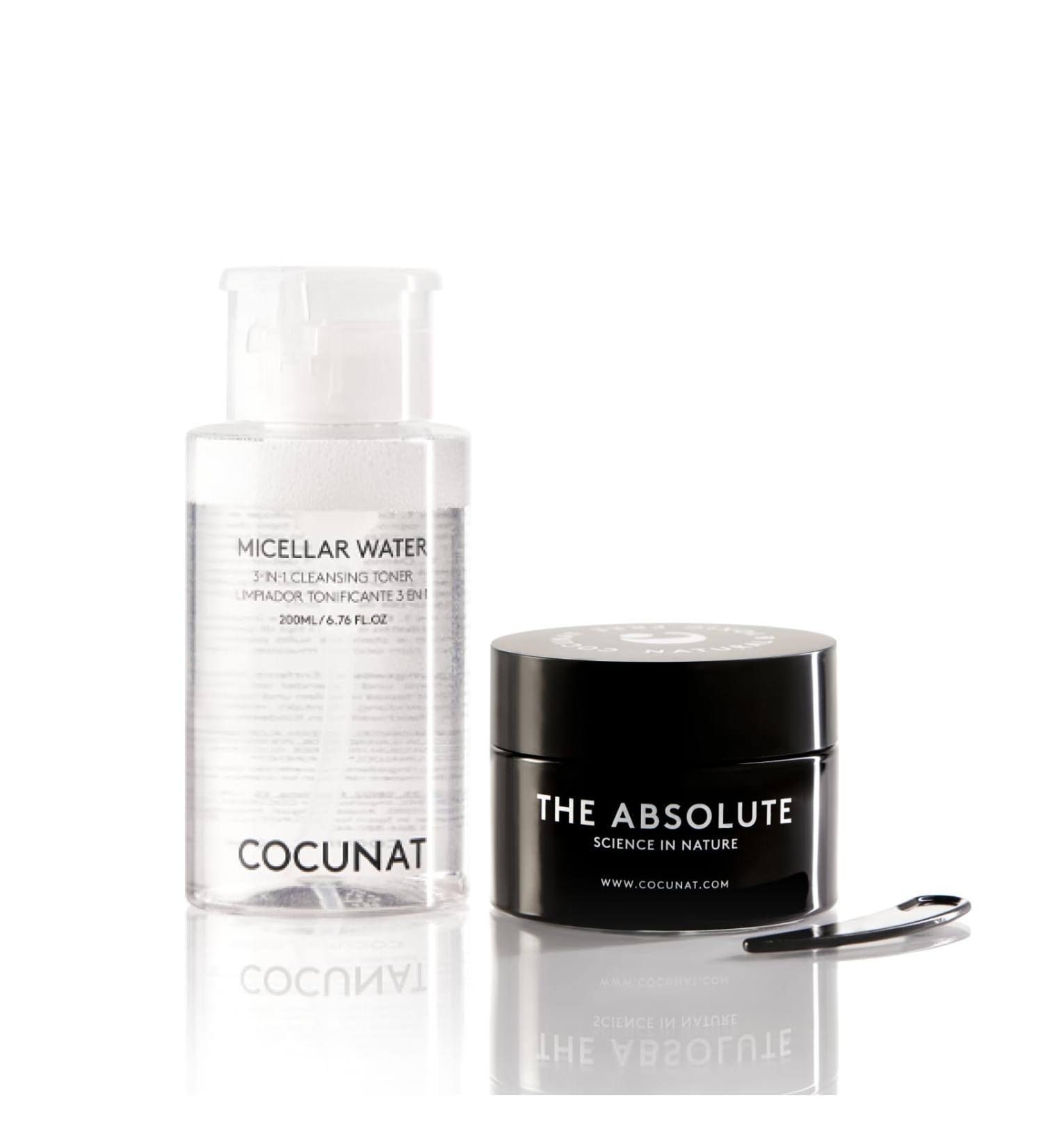 COCUNAT - Eau Micellaire D maquillante + Absolute - Pack Compos d'une Puissante eau Micellaire D maquillante et d'une Cr me Anti- ge R g n rante - Nettoie D toxifie - Hydrate la Peau - Buy Online on GoSupps.com