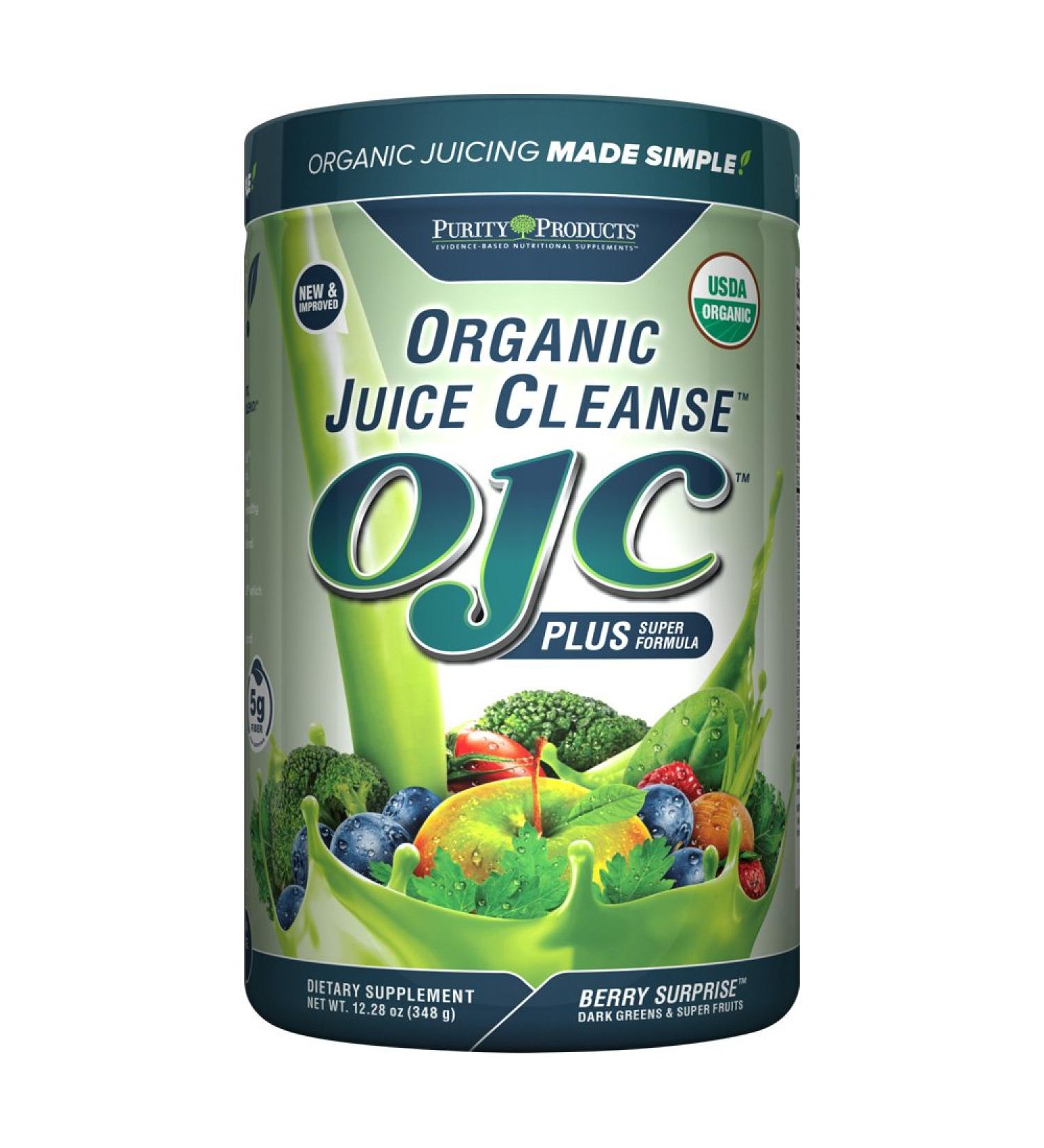 Certified Organic Juice Cleanse OJC Plus Berry Surprise - 30+ Organic Veggies and Fruits - Promotes Energy & Digestive Function - 5g Fiber - 12.28oz - 30 Servings - Buy Online on GoSupps.com