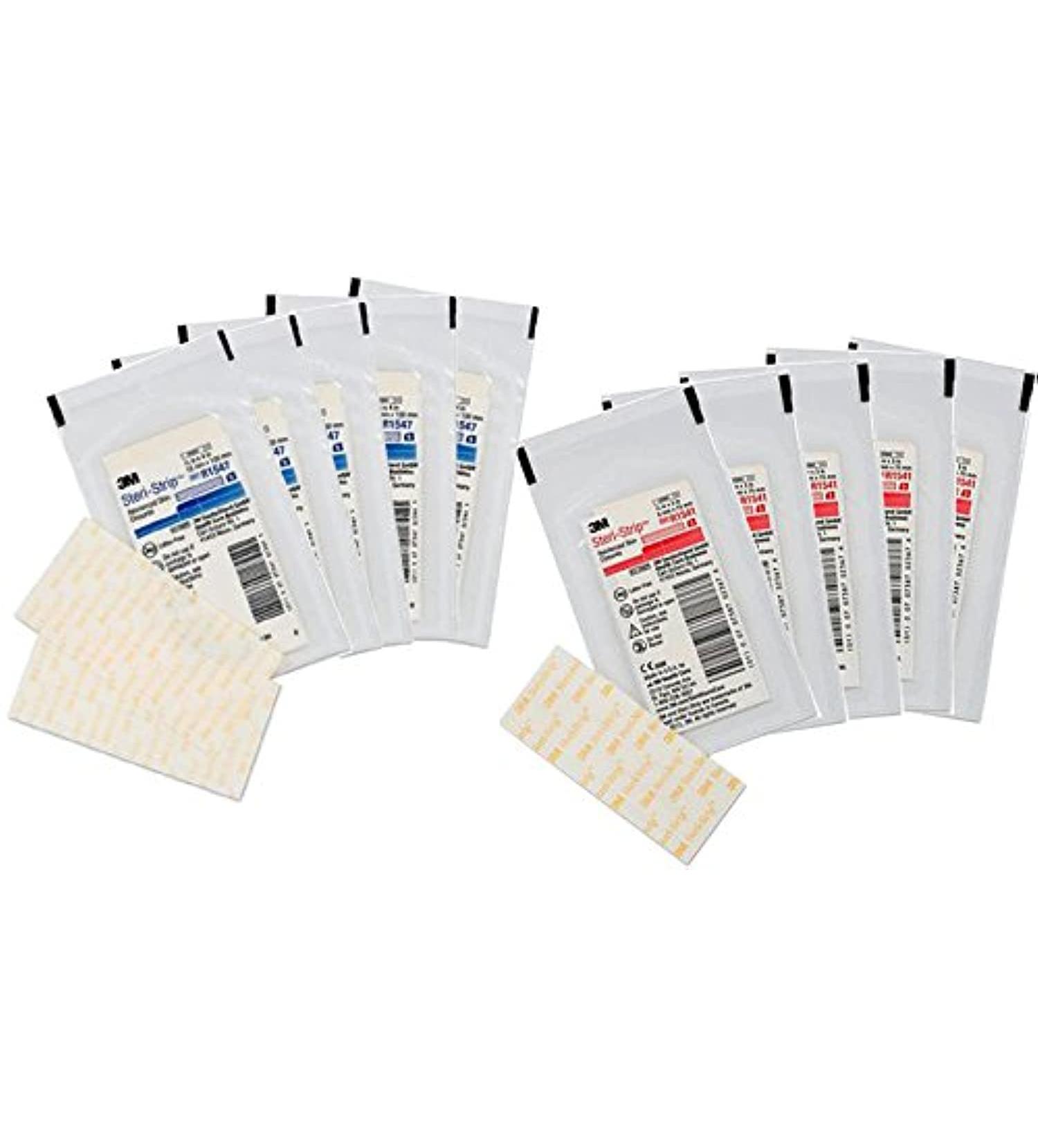 3M Steri-Strip Reinforced Sterile Skin Closures 10 Pack Variety Pack 45 Piece Assortment