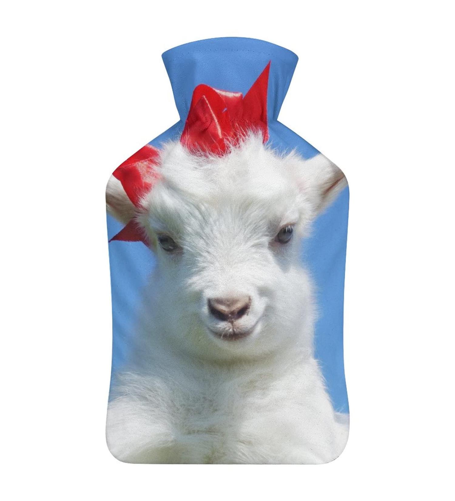 Cute Sheep Hot Water Bottle with Plush Cover | Hand Warmer for Adults & Children | 26.5x15.3cm - International Shipping Available - Buy Online on GoSupps.com