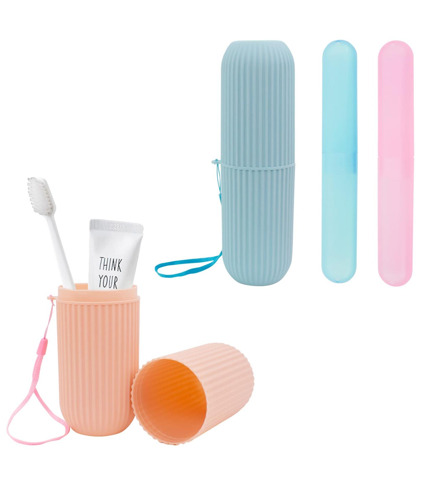 2 PCS Portable Travel Toothbrush Case - Multifunction Plastic Holder & Cover for Home, Travel, Camping - Ideal for Business Trips & School - Buy Online on GoSupps.com