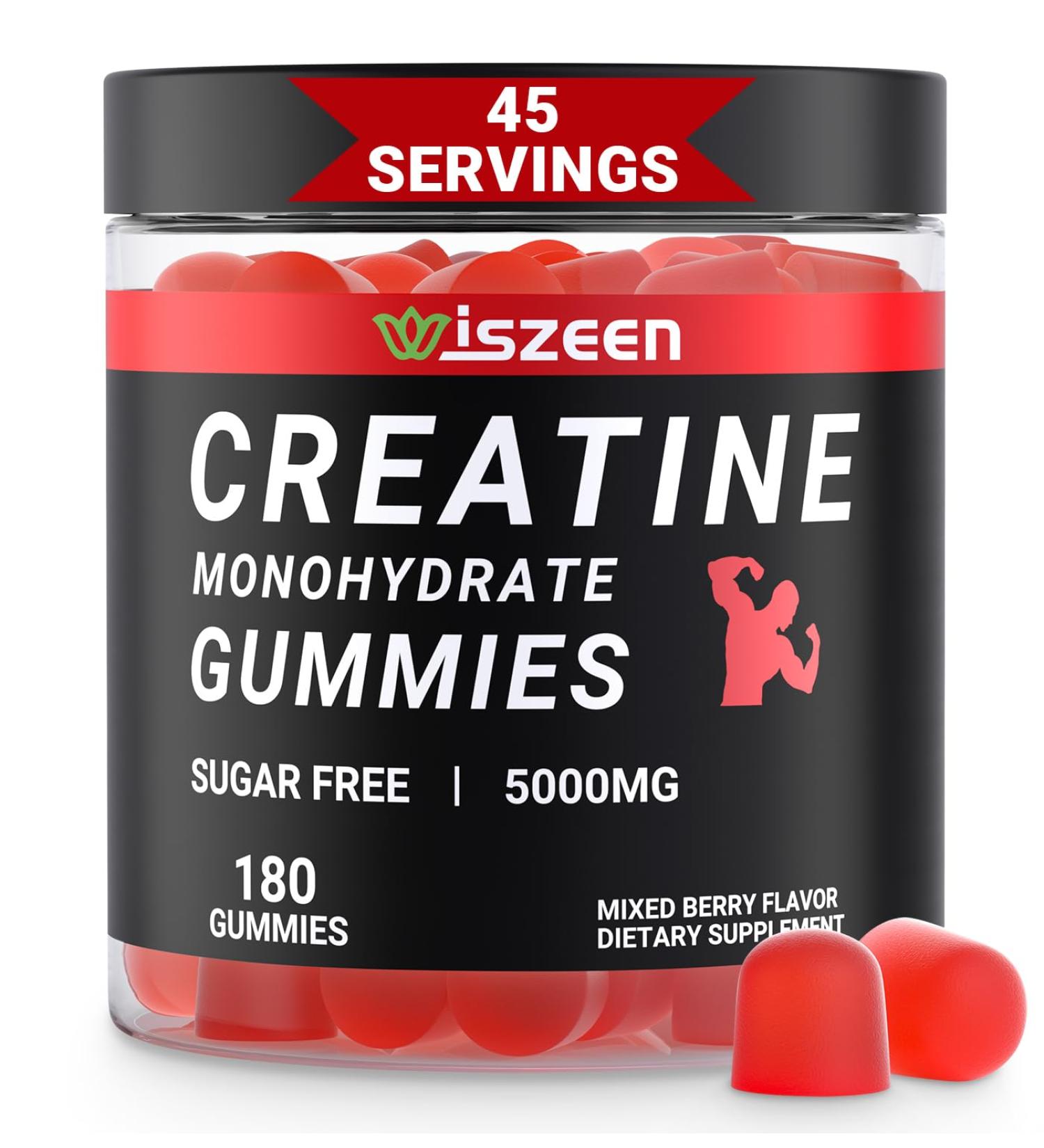 Creatine Monohydrate Gummies - 45 Servings | 5g Strength & Endurance Support | Muscle Builder for Men & Women with L-Taurine & Alpha GPC - Buy Online on GoSupps.com