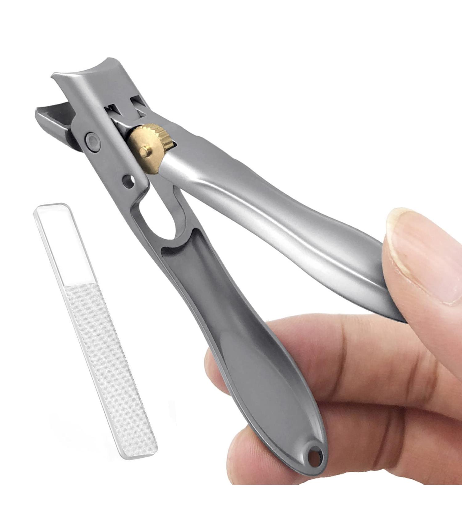 SGNEKOO Wide Jaw Opening Nail Clippers Set with Safety Lock - Heavy Duty Fingernail and Toenail Cutter for Thick Nails - Curved Design (CL2P) - Buy Online on GoSupps.com