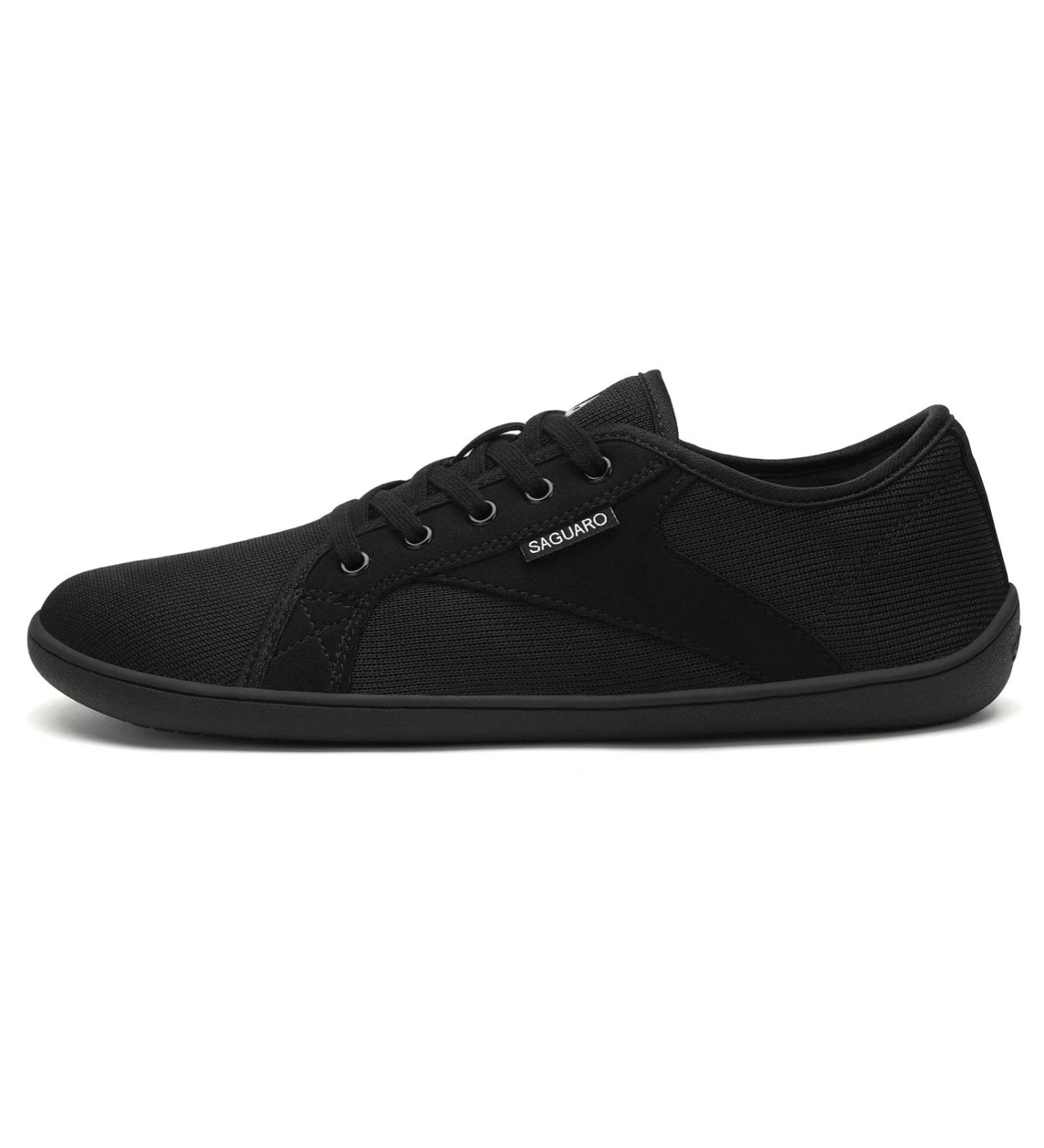 SAGUARO Unisex DuckStride Knit Barefoot Shoes - Wide Toe Box Zero-Drop Sole 38 EU Oil Black | International Shipping Available - Buy Online on GoSupps.com