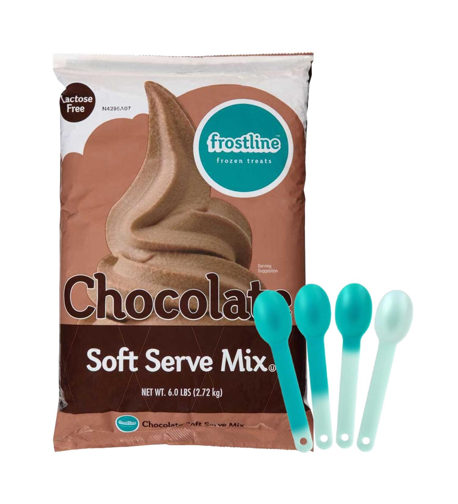 ZippySweets - Chocolate Soft Serve Mix Soft Serve Ice Cream Machine Mix - 6 Pound Bag Includes 4 Colour Changing Spoons for an Exciting Ice Cream Experience - Buy Online on GoSupps.com