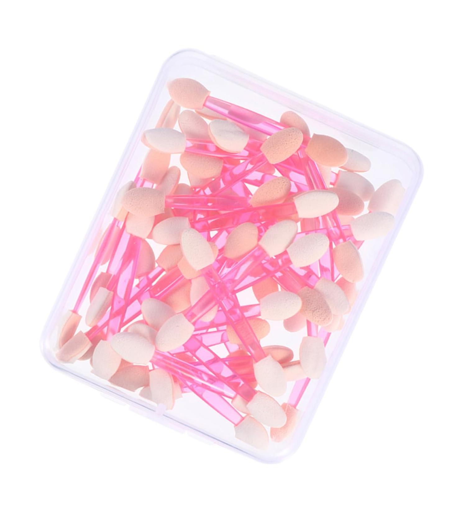 Baluue 50pcs Double Ended Eyeshadow Brush Eyeshadow Makeup Accessories Eye Shadow Stick Makeup Pink Plastic - Buy Online on GoSupps.com