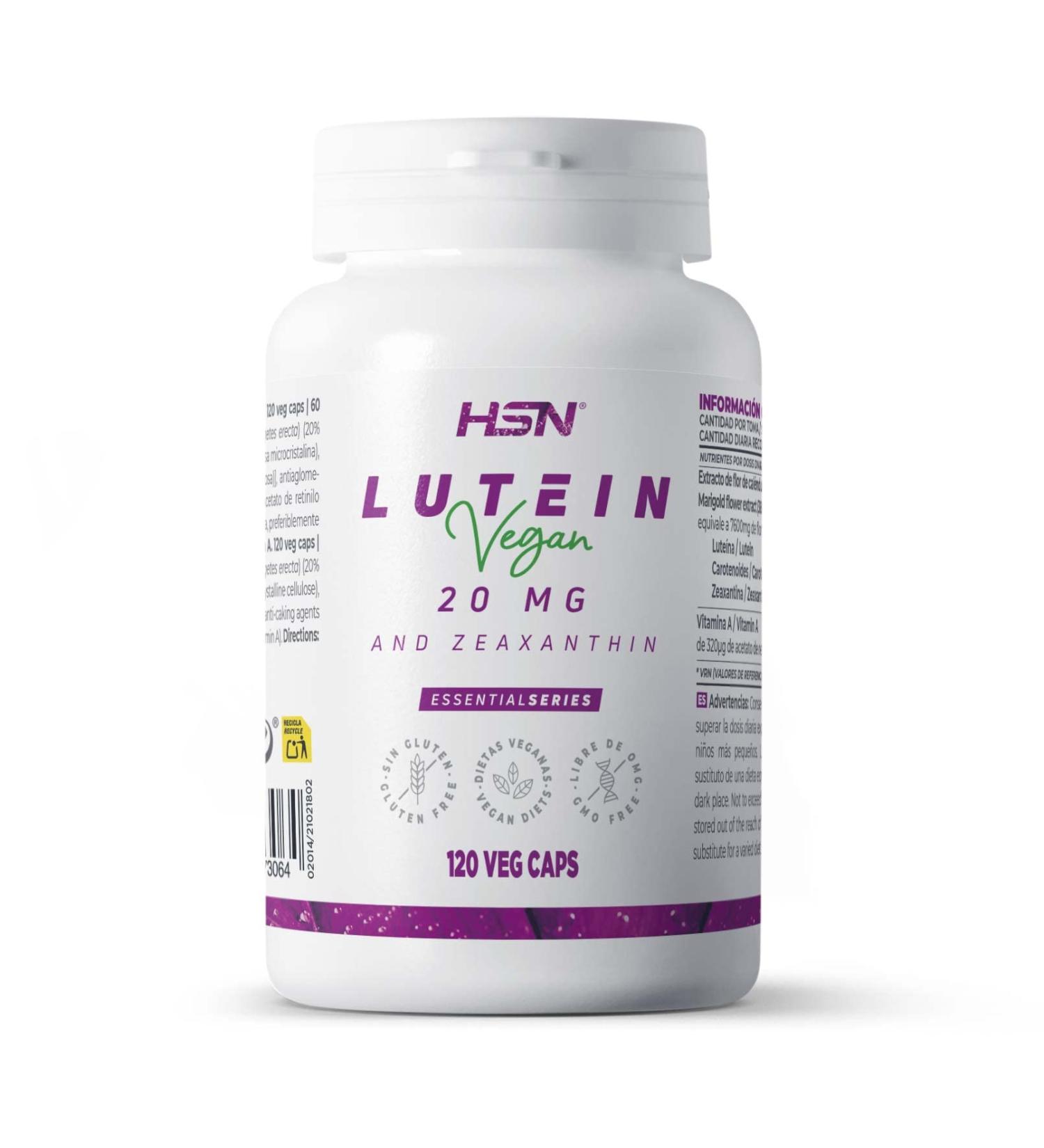 HSN Lutein 20mg with Zeaxanthin - 2-Month Supply | Antioxidant Eye Health | Vegan Gluten-Free & Lactose-Free | 120 Veggie Capsules - Buy Online on GoSupps.com