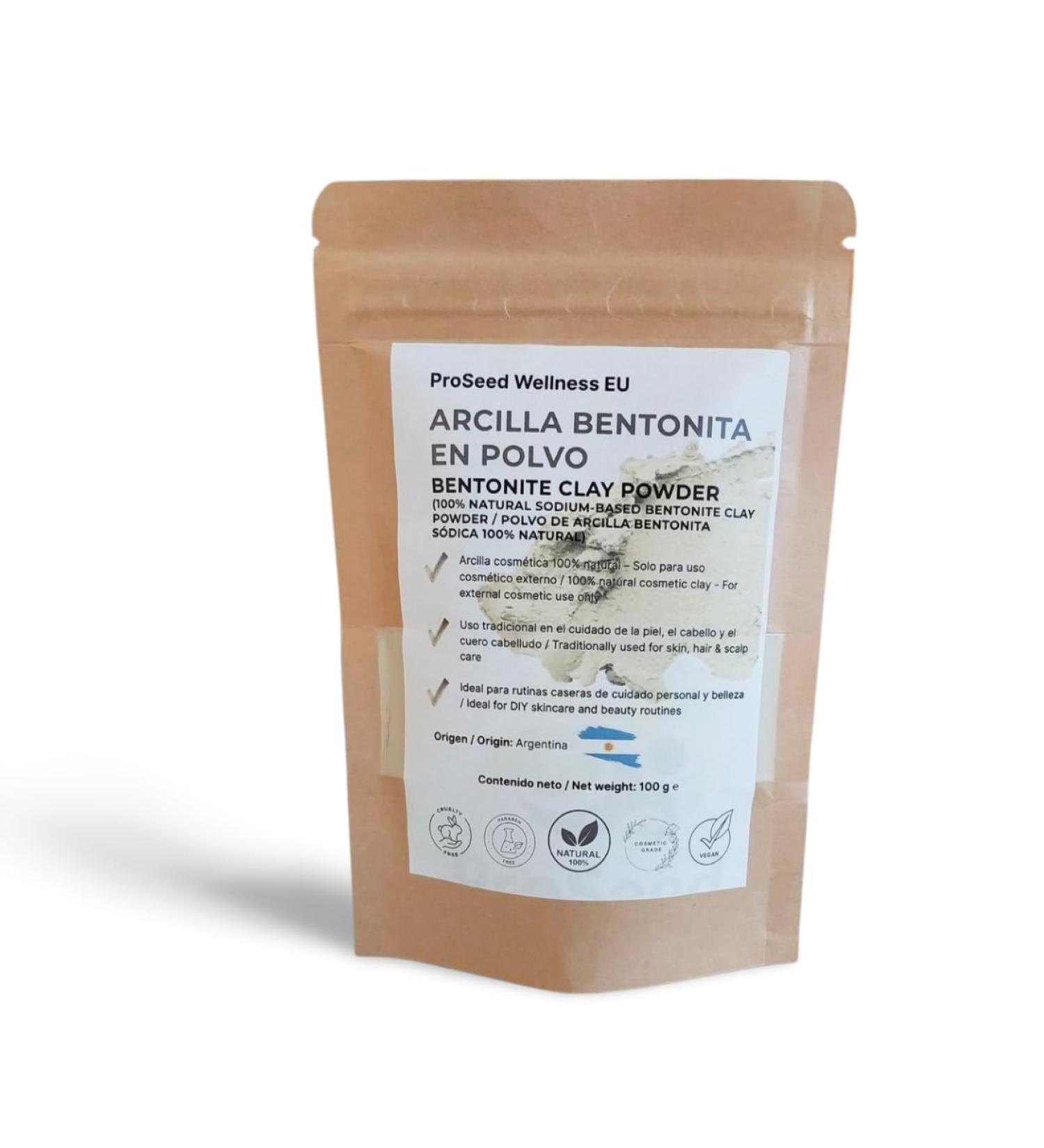 Poudre d'argile Bentonite 100 % Naturelle Argentine (100 g) pour masques faciaux d tox pour la peau enveloppements corporels cr mes peels doux gommages et savon - Buy Online on GoSupps.com