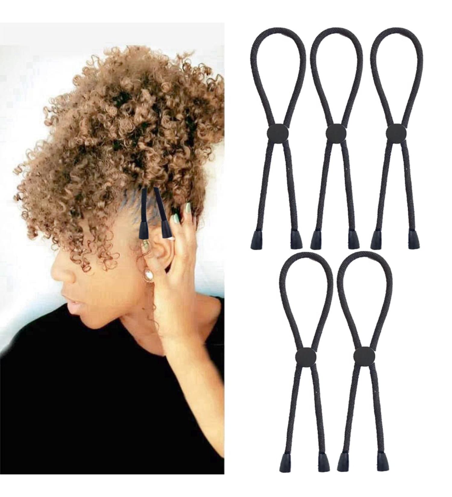 Adjustable Headband Hair Tie for Thick Natural Kinky & Curly Hair - Pack of 5: Perfect for Afro Puff, Ponytail, Bun, High Puff & Updos - Buy Online on GoSupps.com