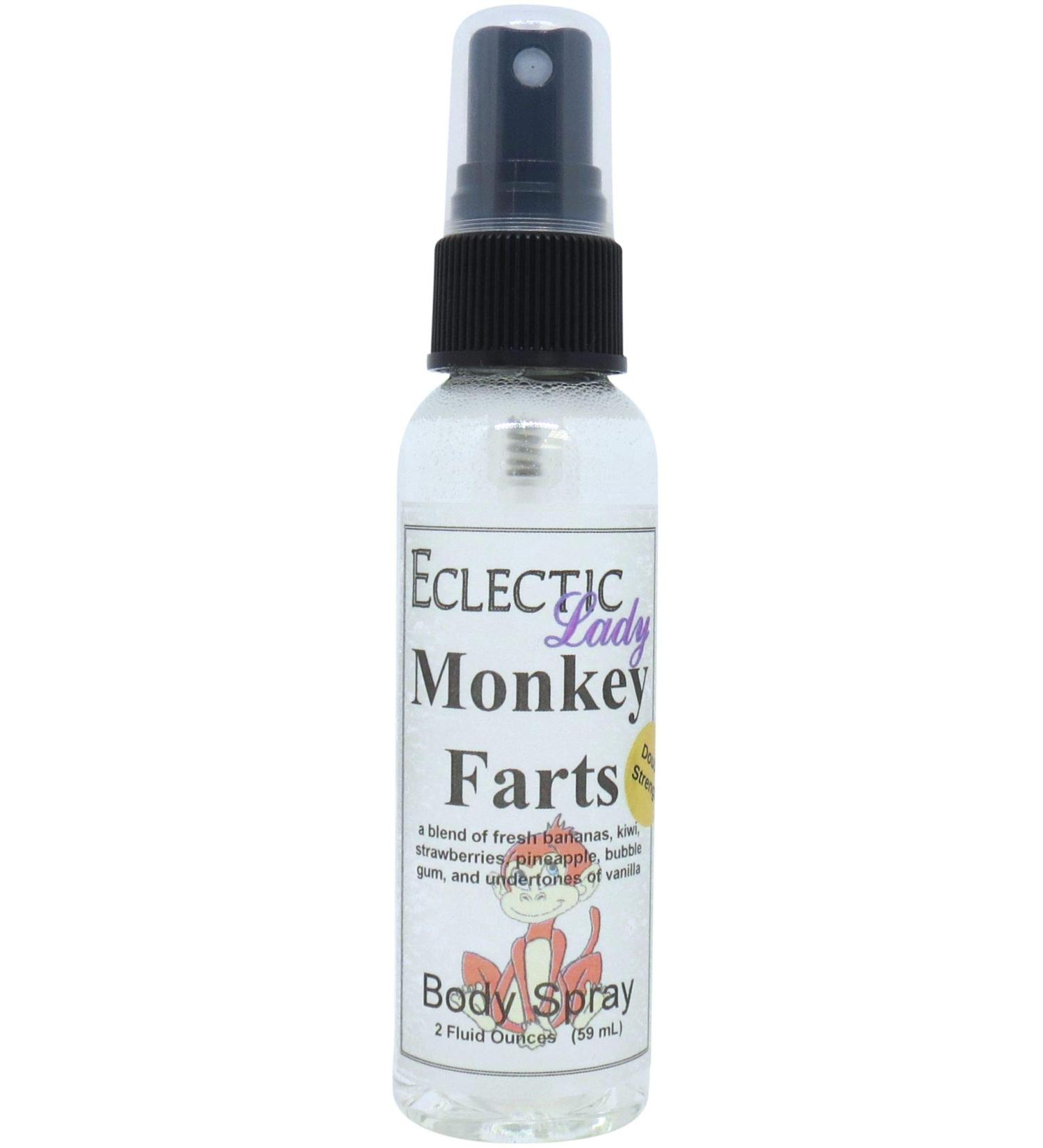 Monkey Farts Body Spray (Double Strength) 2 ounces Body Mist for Women with Clean Light & Gentle Fragrance Long Lasting Perfume with Comforting Scent for Men & Women Cologne with Soft Subtle 2 Fluid Ounces (Double Strength) - Buy Online on GoSupps.com