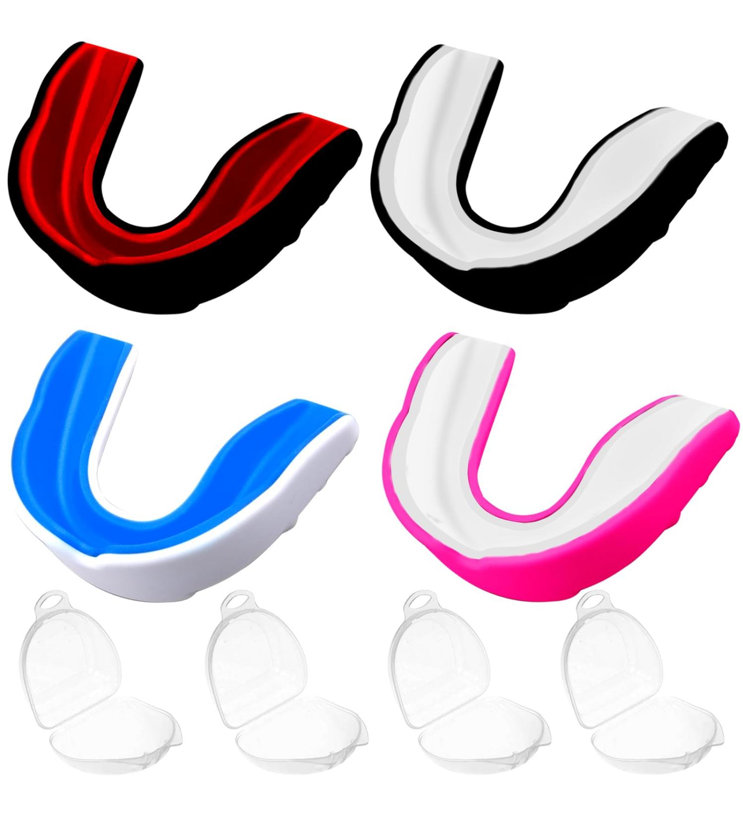 Premium Sports Mouthguard Set - 4 Pack for Adults & Kids | Ultimate Protection for Rugby Martial Arts Kickboxing Hockey & Boxing - Buy Online on GoSupps.com