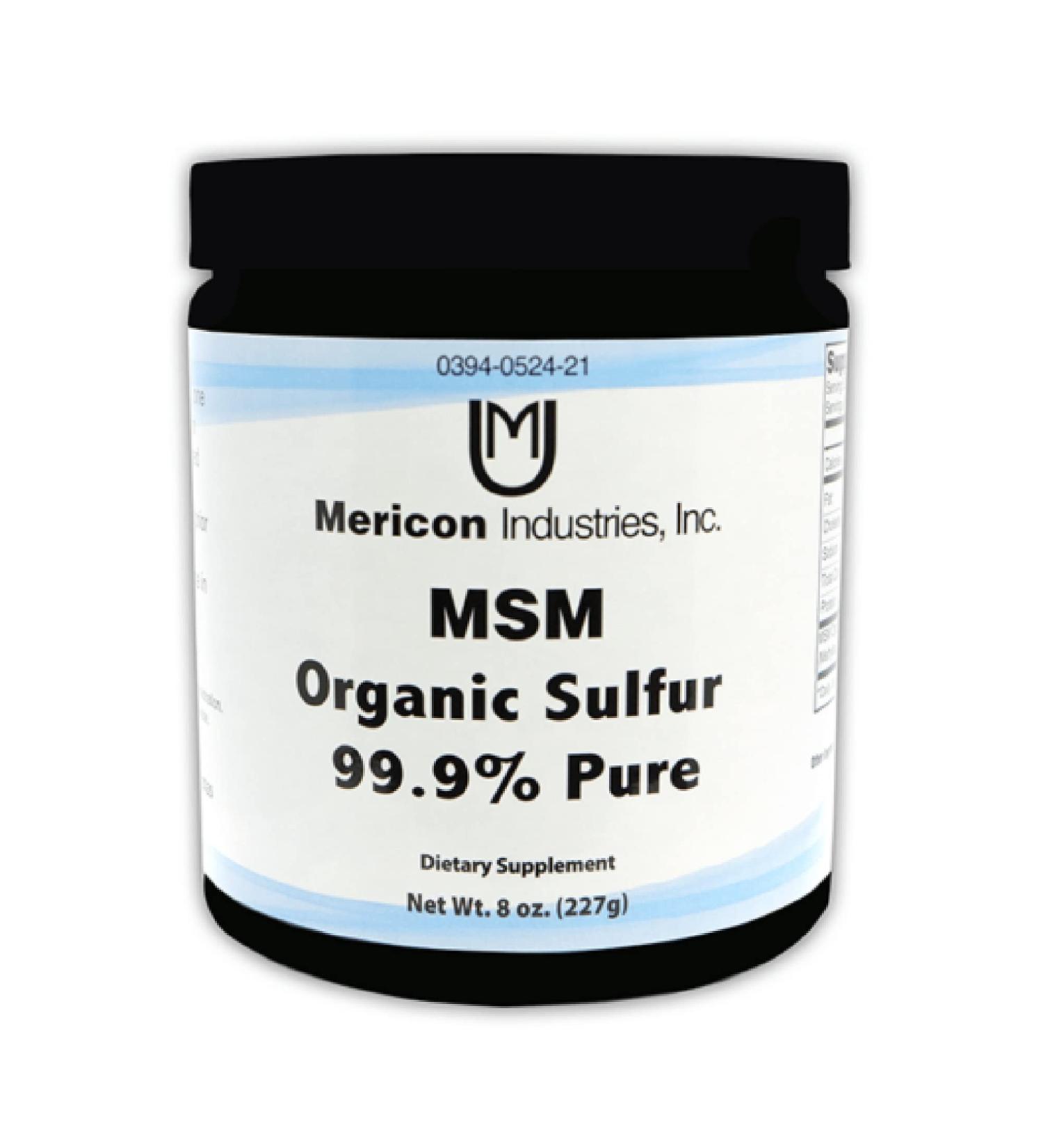 Buy Mericon Industries MSM Organic Sulfur Powder - Natural Supplement for Inflammation Hair Growth Skin Health & Energy | Non-GMO Vegan Gluten Free (8oz - Buy Online on GoSupps.com