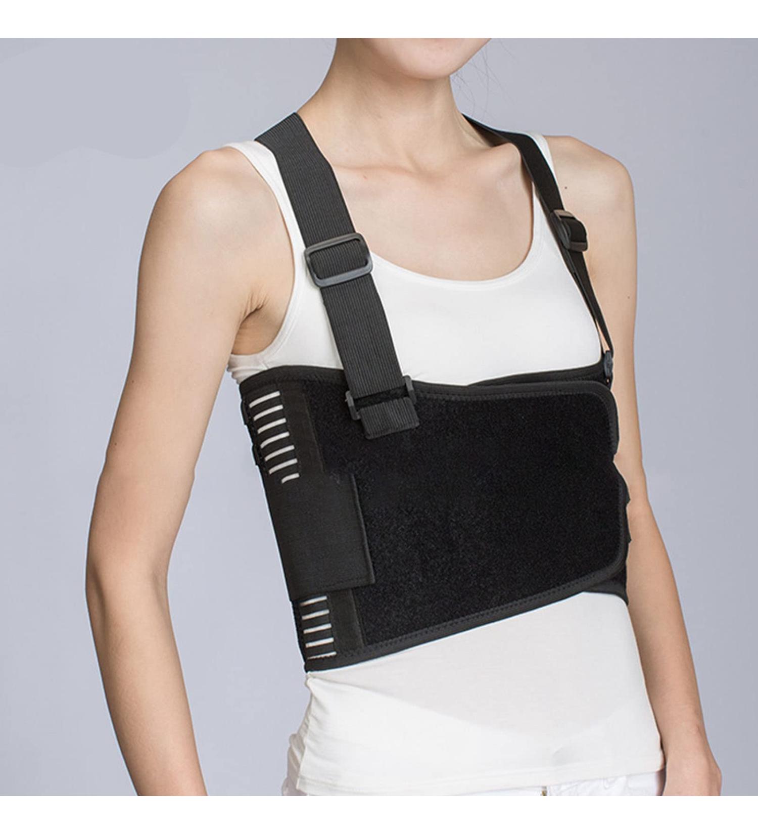 Thorax Support Broken Rib Brace Adjustable Protective Chest Belt Rib Brace Rib Breathable Elastic For Broken Rib (Double Straps L) - Buy Online on GoSupps.com