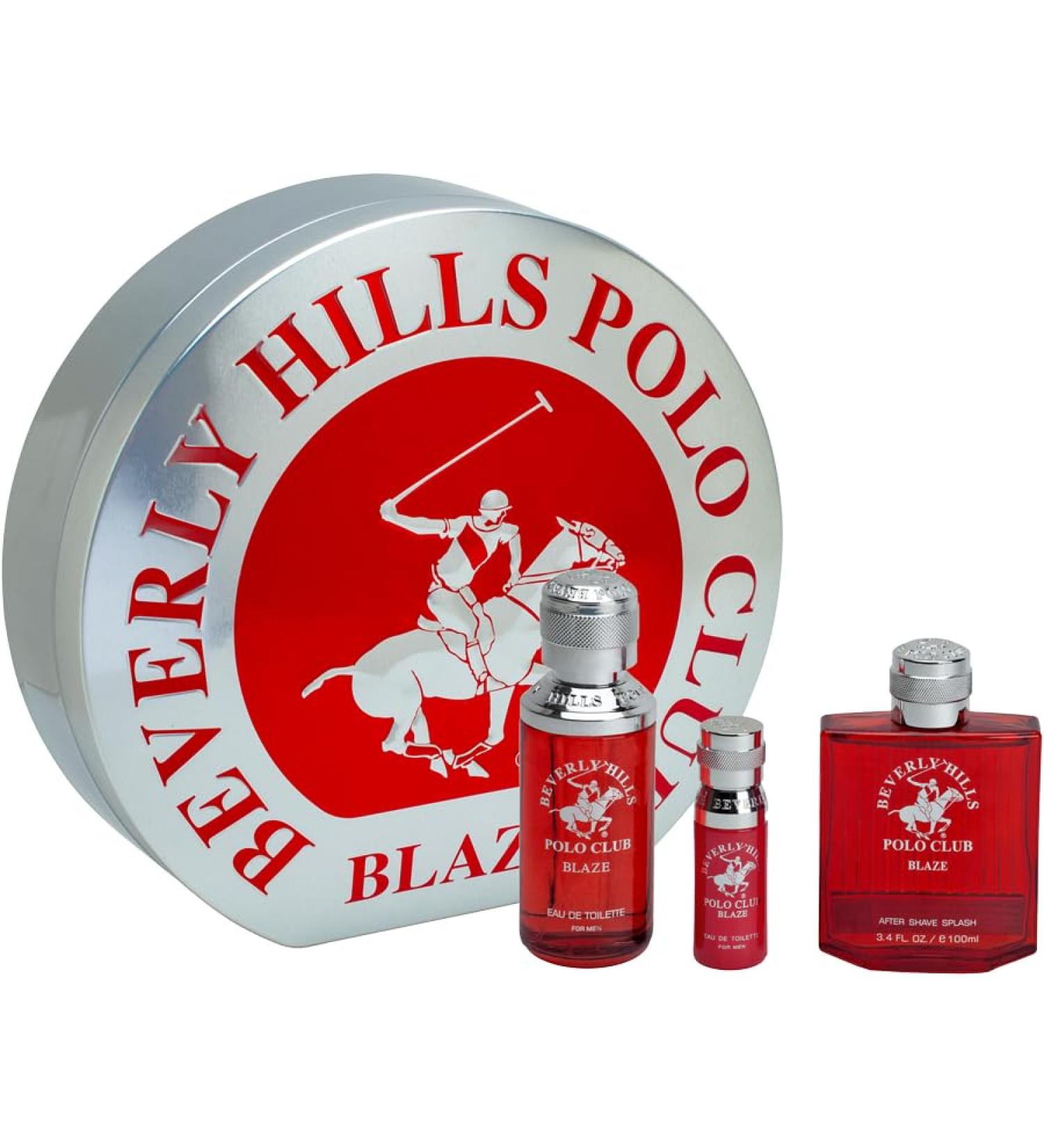 Beverly Hills Polo Club Men's 3 Piece Cologne Gift Set in Collectable Tin with Eau De Toilettes and After Shave BHPC (Blaze) - Buy Online on GoSupps.com