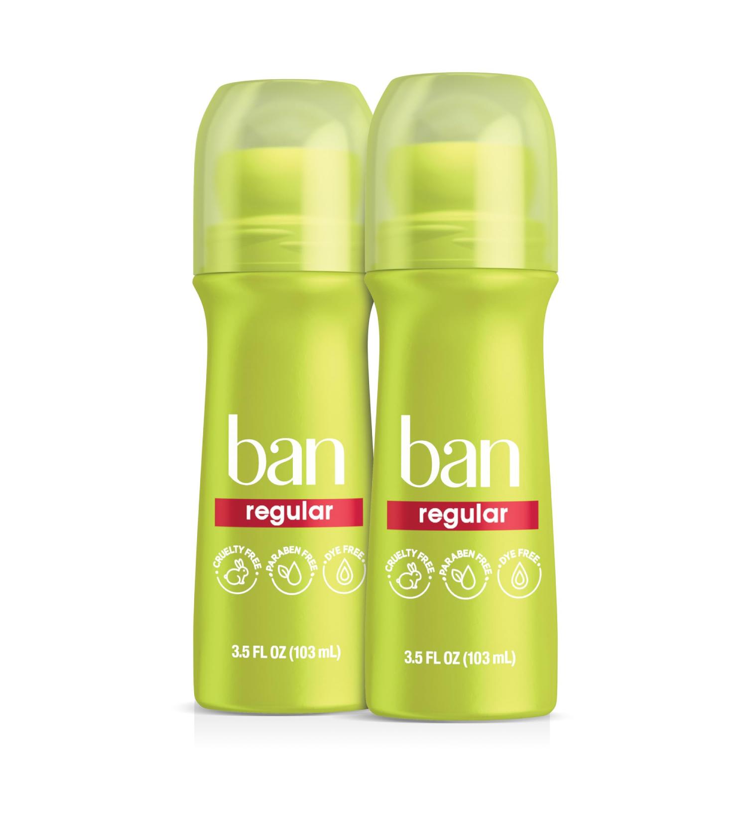 Ban Invisible Roll-on Antiperspirant Deodorant for Women and Men 24-Hour Underarm Odor & Sweat Protection Regular 3.5 Oz Pack of 2 Regular 3.5 Fl Oz (Pack of 2) - Buy Online on GoSupps.com