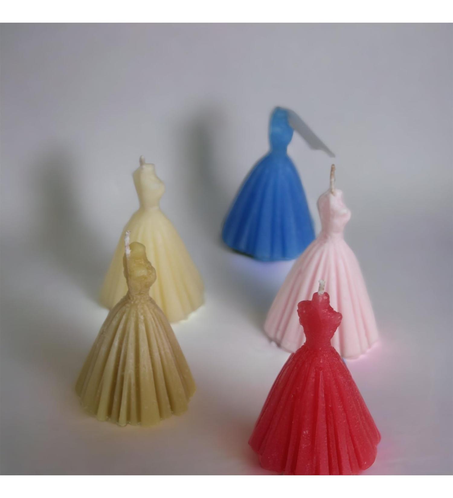 Set 0f 2 Cinderella Dress 100% Natural Soy Wax Coconut Soy Wax Gender Reveal Birthday Wedding. (Pink) (Unscented)