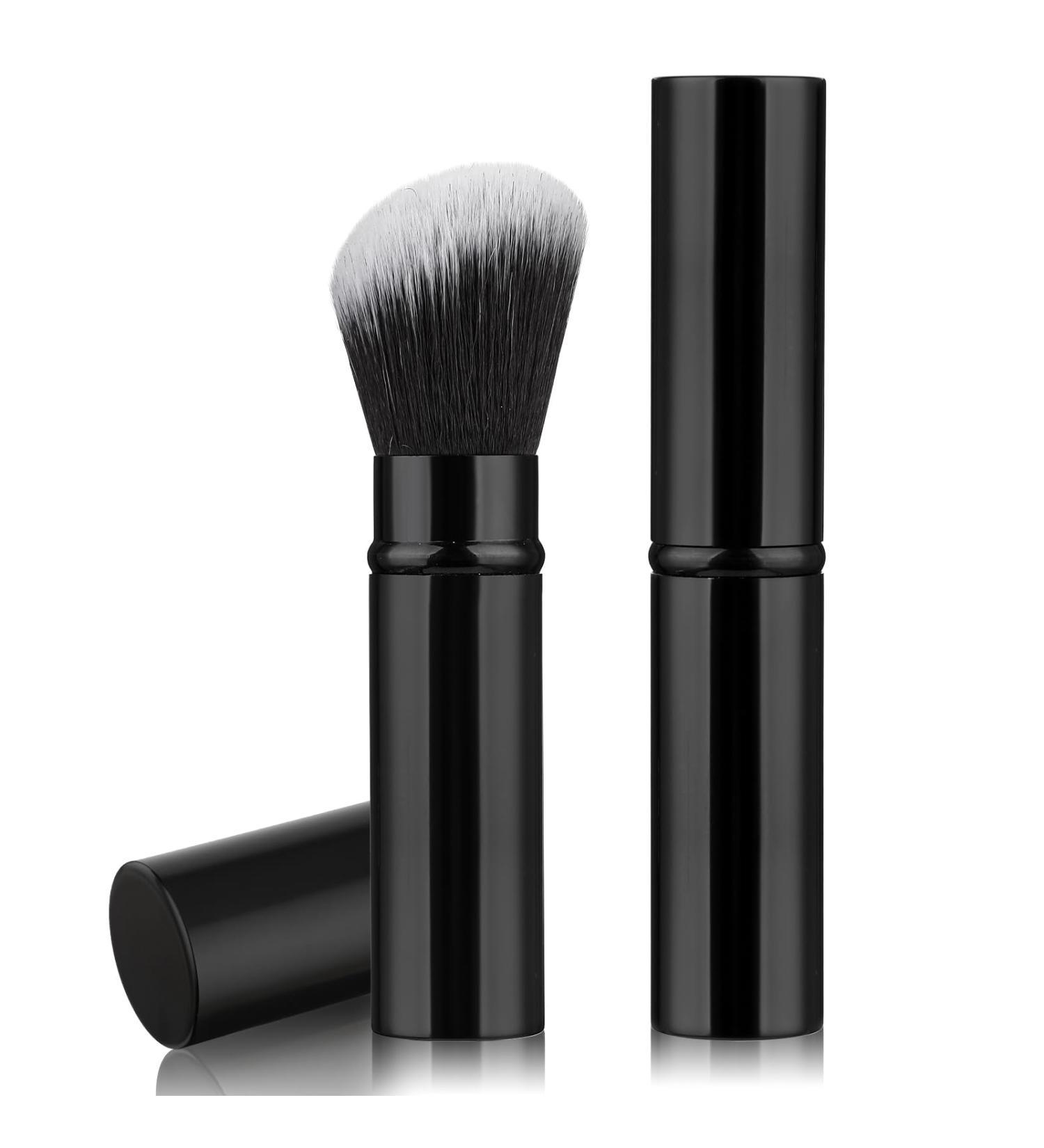Retractable Kabuki Makeup Brush - Eco-Friendly Travel Blush & Foundation Brush with Cover - Buy Online on GoSupps.com