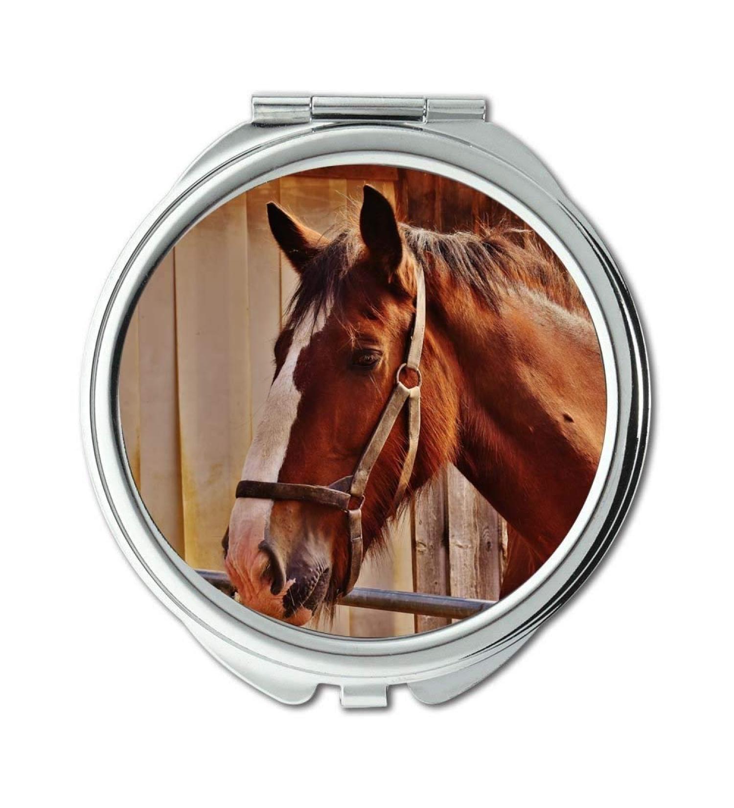 Mirror makeup mirror animal barn brown pocket mirror portable mirror - Buy Online on GoSupps.com