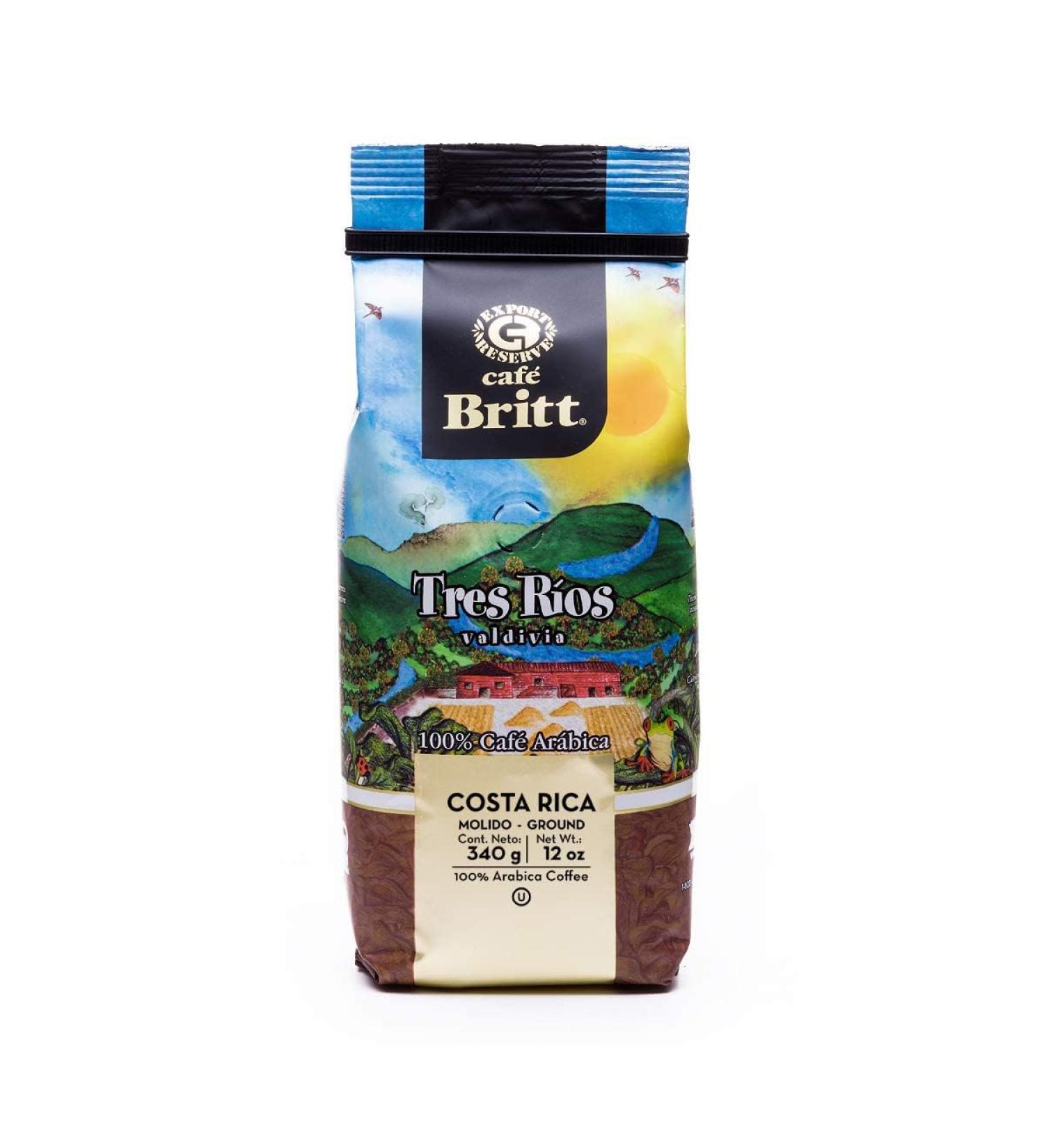Cafe Britt Caf Britt Costa Rican Tres Rios Valdivia Coffee 12 oz 1 Pack Ground Arabica Coffee Kosher Gluten Free 100 Gourmet & Medium Light Roast - Buy Online on GoSupps.com