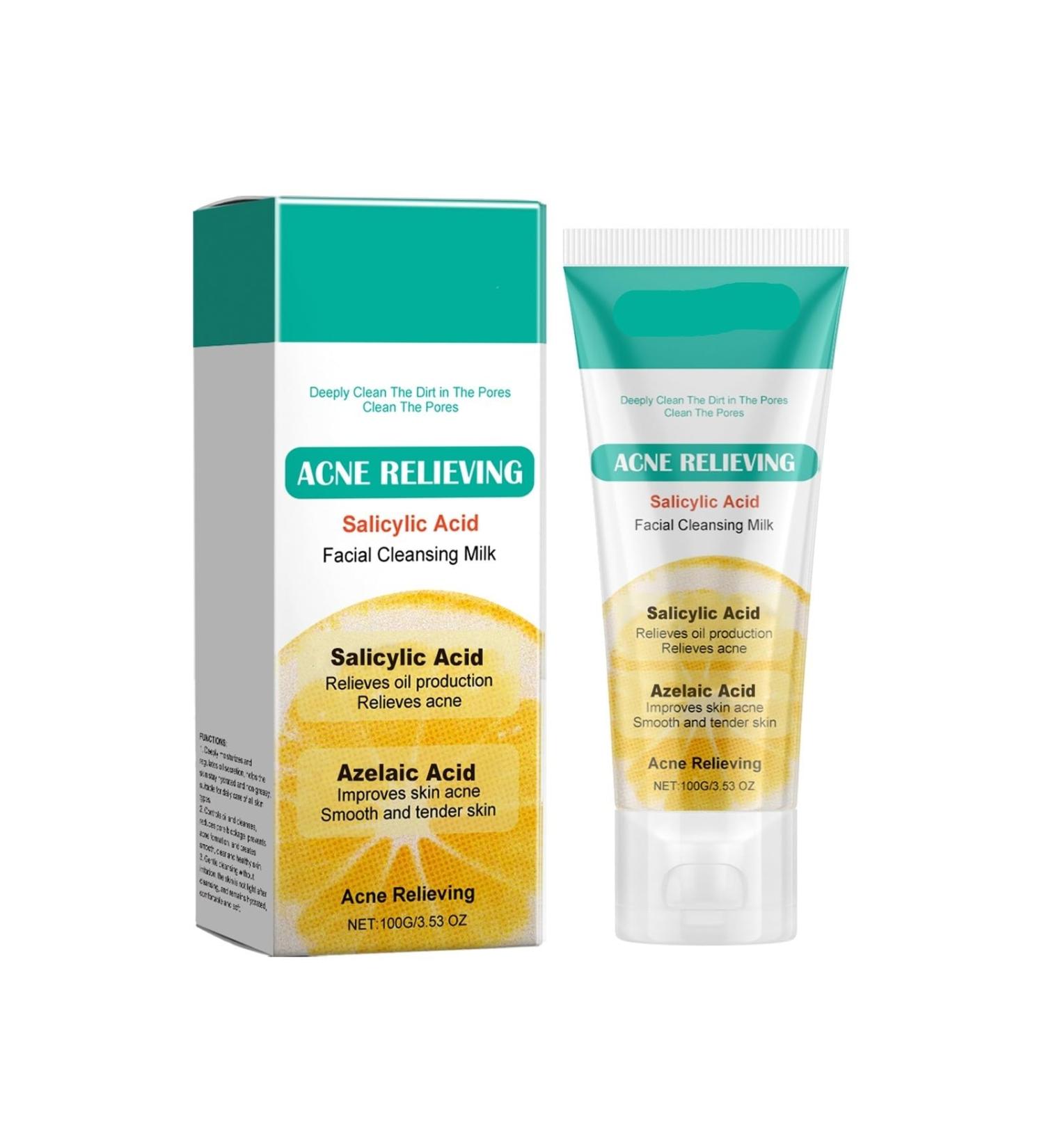 Acne-Fighting Facial Cleanser - Deep Cleanse Hydrate & Control Oil Soothe Skin Non-Tightening Face Wash For Clearer Skin(2PCS) - Buy Online on GoSupps.com