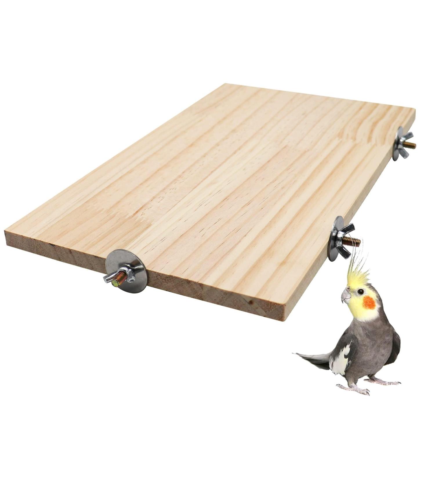 40 x 26 cm Large Bird Platform Natural Wood Pet Climbing Platform Small Animal Cage Accessories for Parrots Budgies Cockatiels Rats Hamsters Guinea Pigs 40 26 CM - Buy Online on GoSupps.com