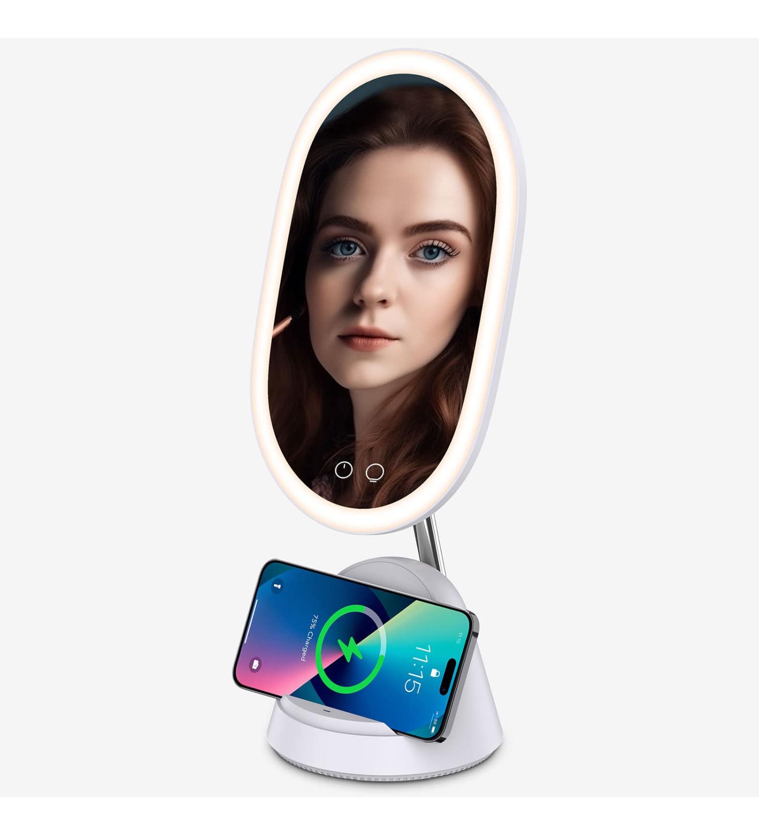 WILIT Vanity Mirror with Lights - LED Lighted Makeup Mirror with Magnifying Mirror 8.27 Inch - Dimmable Lighting & Wireless Charger - Buy Online on GoSupps.com