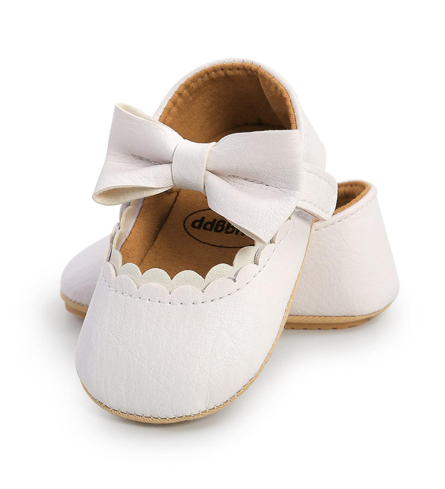 RVROVIC Baby Girl Princess Mary Jane Moccasins | Soft Sole Toddler Shoes 6-12 Months - B White - Buy Online on GoSupps.com