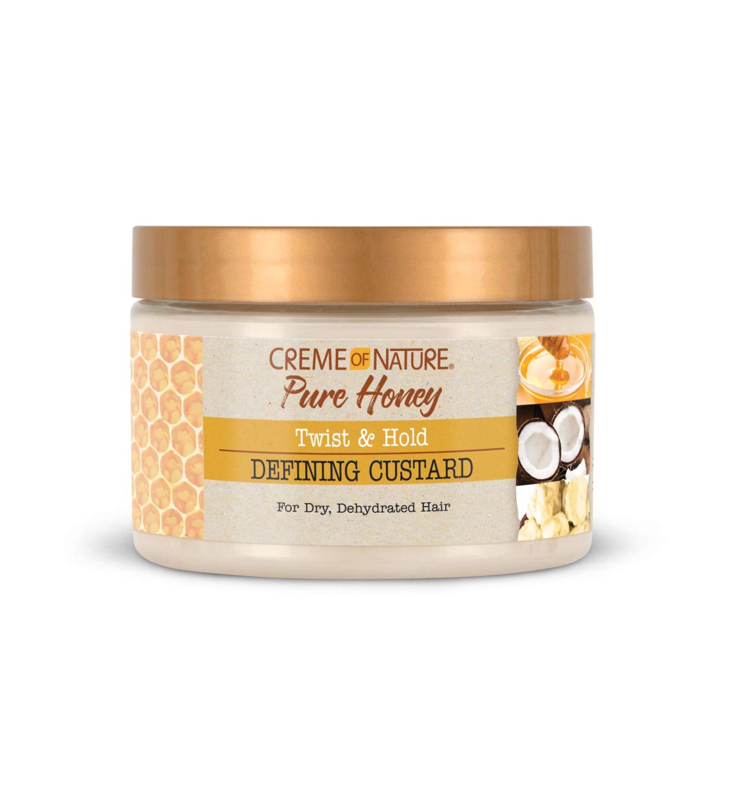Creme of Nature Defining Custard  Pure Honey  Coconut Oil and Shea Butter Formula  Twist & Hold  11.5 Oz