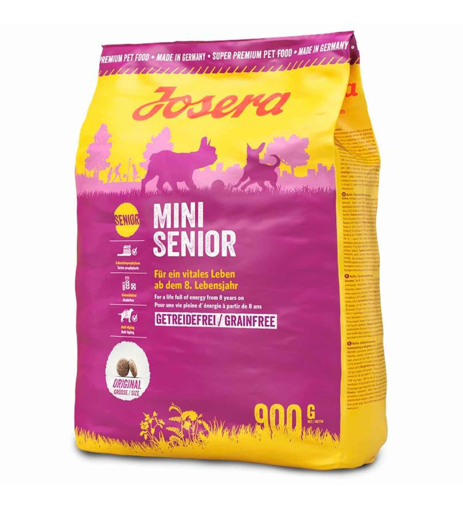 Josera - Dog Food - 900 g - Mini Senior - Salmon - Small Senior Animals - Grain Free - Provides Vitality - Helps with Teething - Buy Online on GoSupps.com