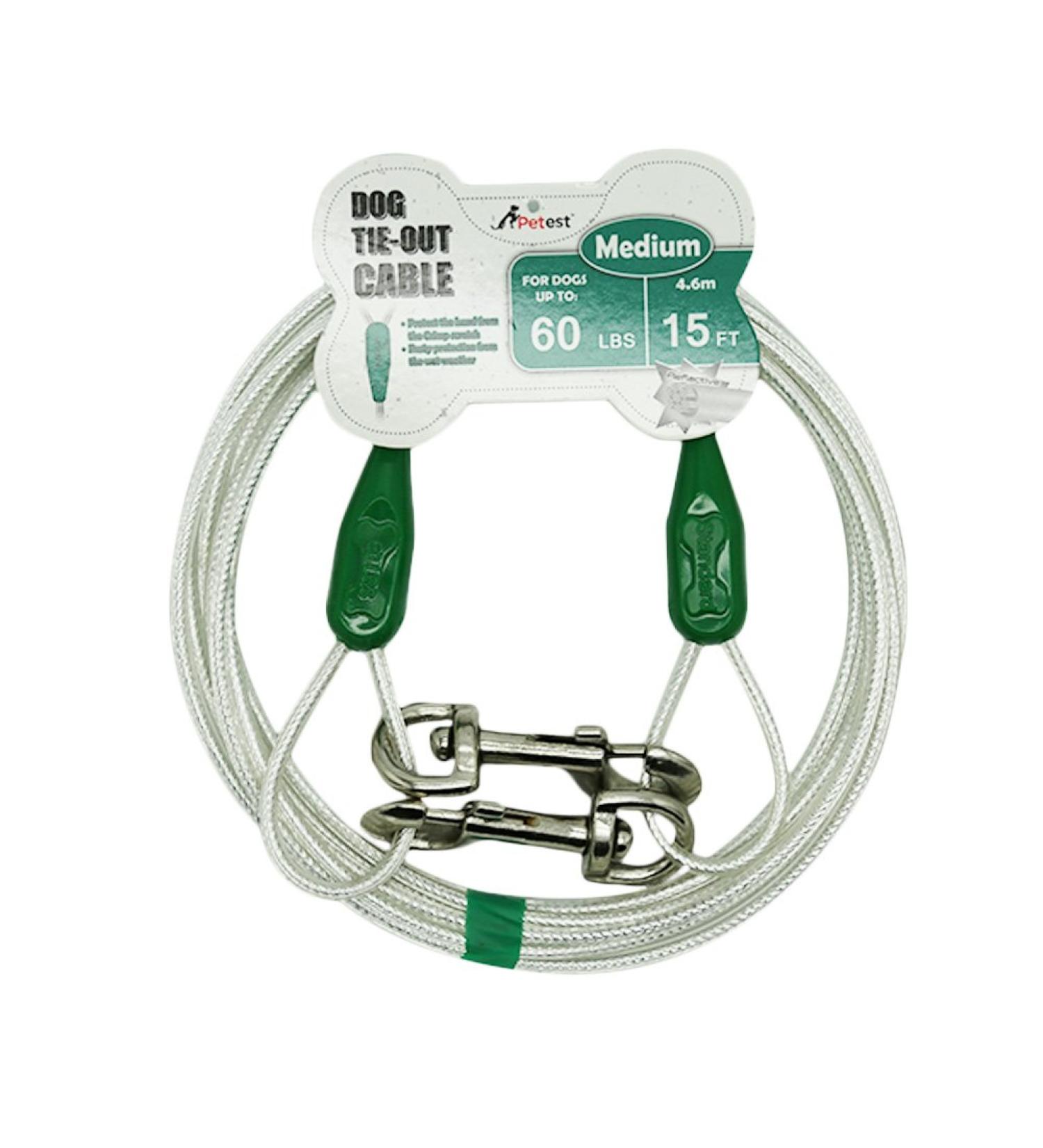 Petest Reflective Traction Rope for Medium Dogs - 4.5m 27kg (60lbs) | Dark Green/Silver - Buy Online on GoSupps.com