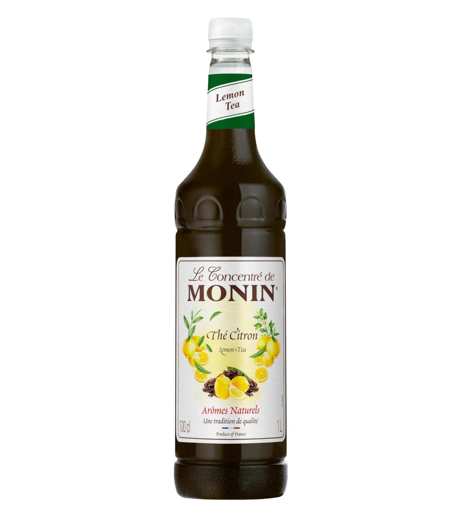MONIN Premium Lemon Tea Concentrate 1L - Vegan-Friendly, Allergen-Free, 100% Natural Flavours - Ideal for Hot and Iced Teas - 1 Pack - Buy Online on GoSupps.com