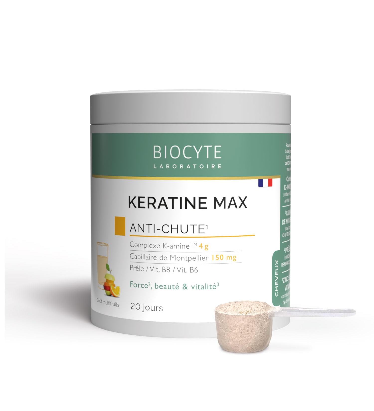BIOCYTE K ratine Max Poudre Diluer- Compl ment Alimentaire Anti-Chute des Cheveux - Acides Amin s Cheveux de V nus Pr le Zinc S l nium Biotine Vitamine B6 - Programme de 20 jours 240 g (Lot de 1) - Buy Online on GoSupps.com