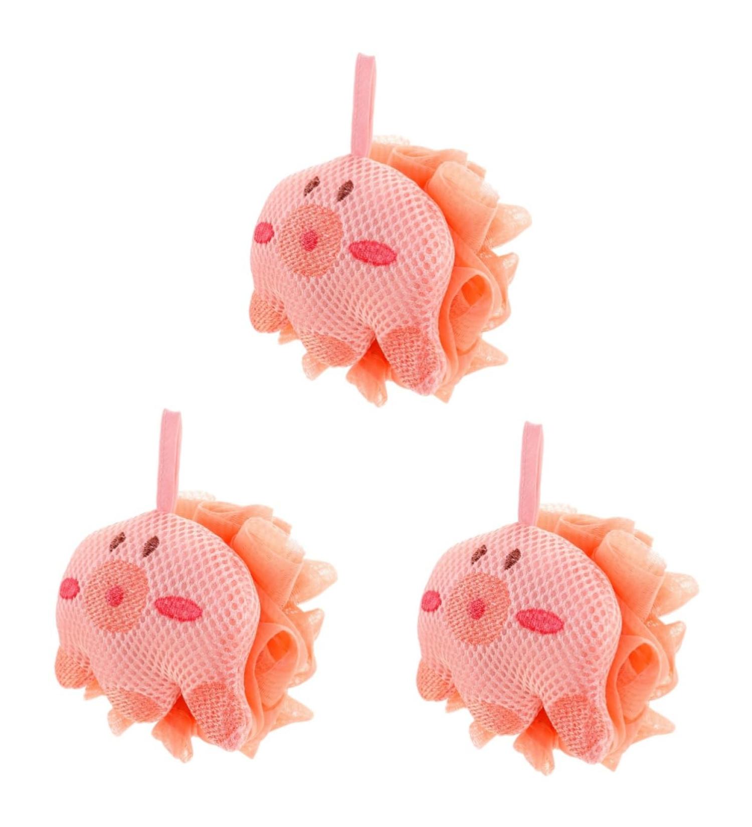 FOMIYES 3pcs Cartoon Octopus Bath Balls - Cute Shower Sponges for Kids & Adults | Loofah Pouf & Bathing Accessories - Shop Internationally - Buy Online on GoSupps.com