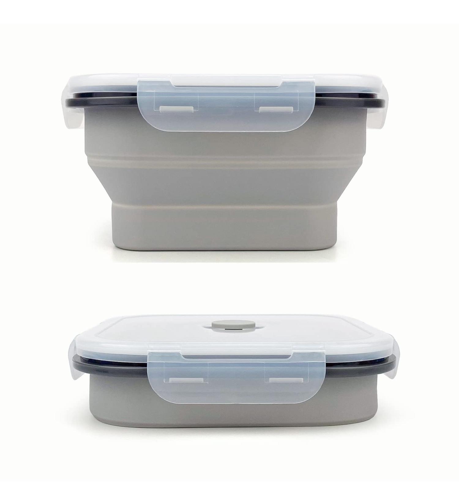 CARTINTS Collapsible Camping Bowl with Lid - Space-Saving Silicone Food Container for Kitchen and Outdoor - 900ml Gray - Buy Online on GoSupps.com