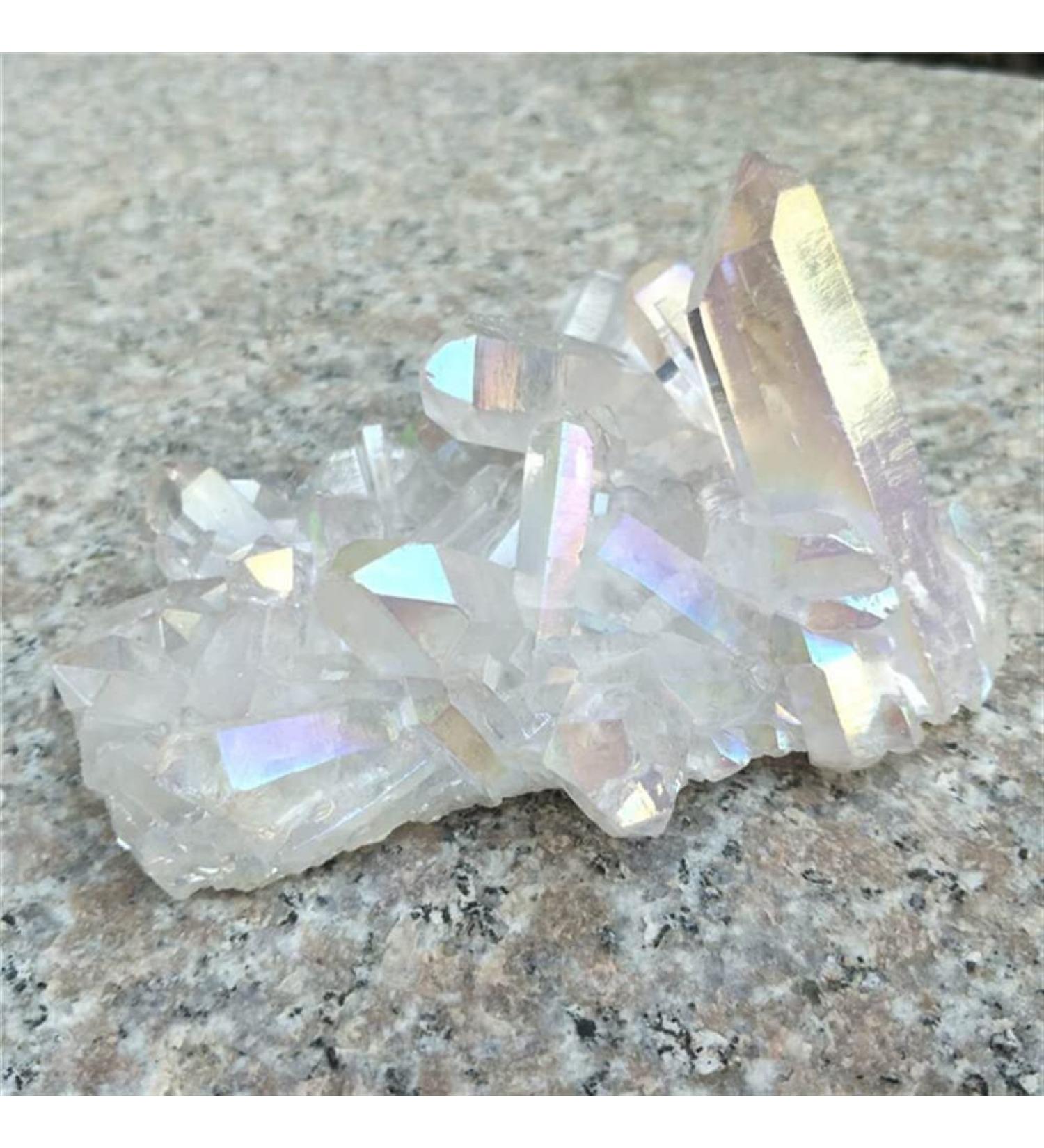 Natural White Crystal Aura Quartz Stone Cluster Specimen 150g-380g Suitable for Furniture Decoration Full of Texture (Color : 270g-320g) - Buy Online on GoSupps.com