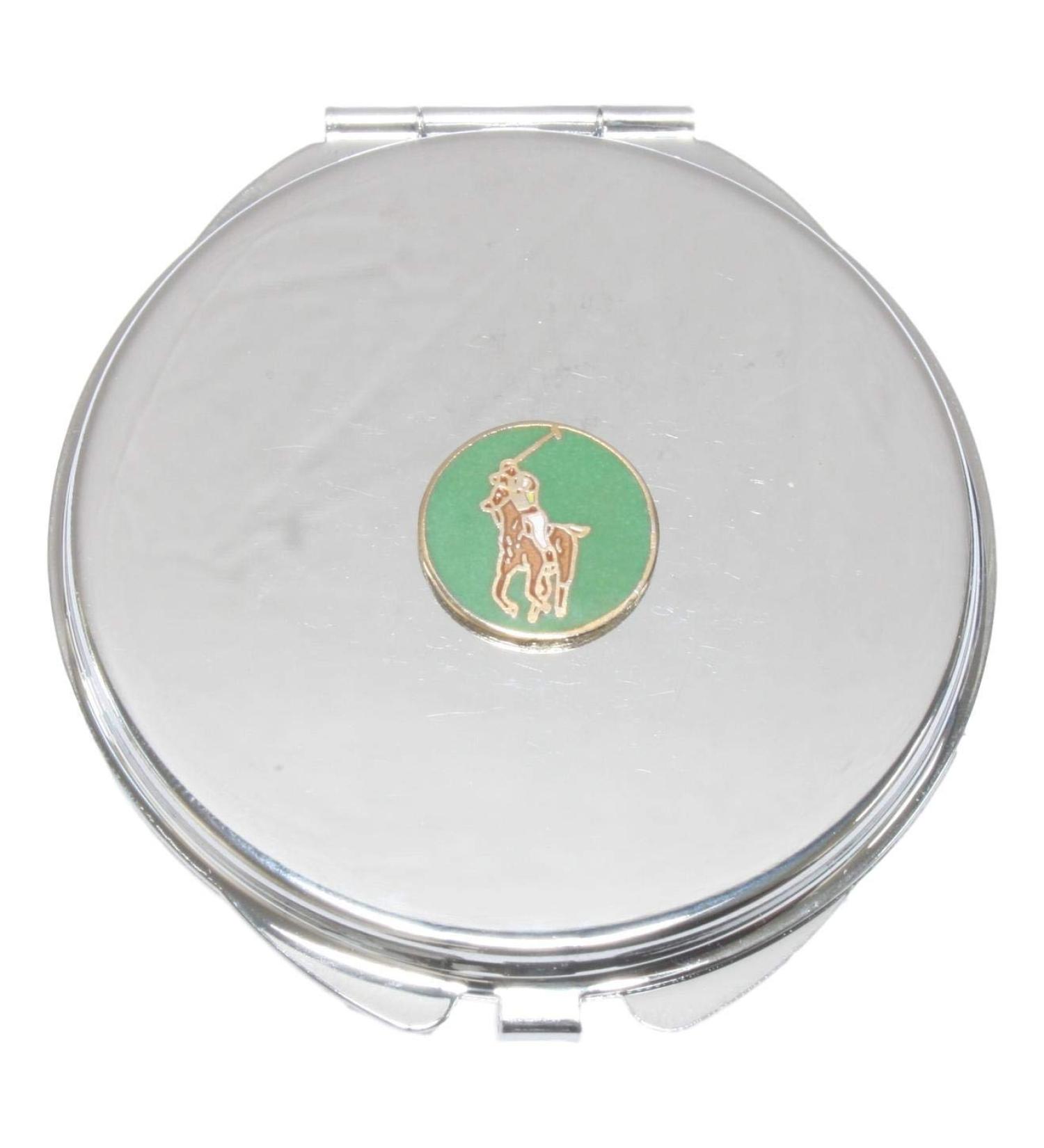 Polo Green Enamel Compact Mirror Handbag Gift With Free Engraving 286 - Buy Online on GoSupps.com