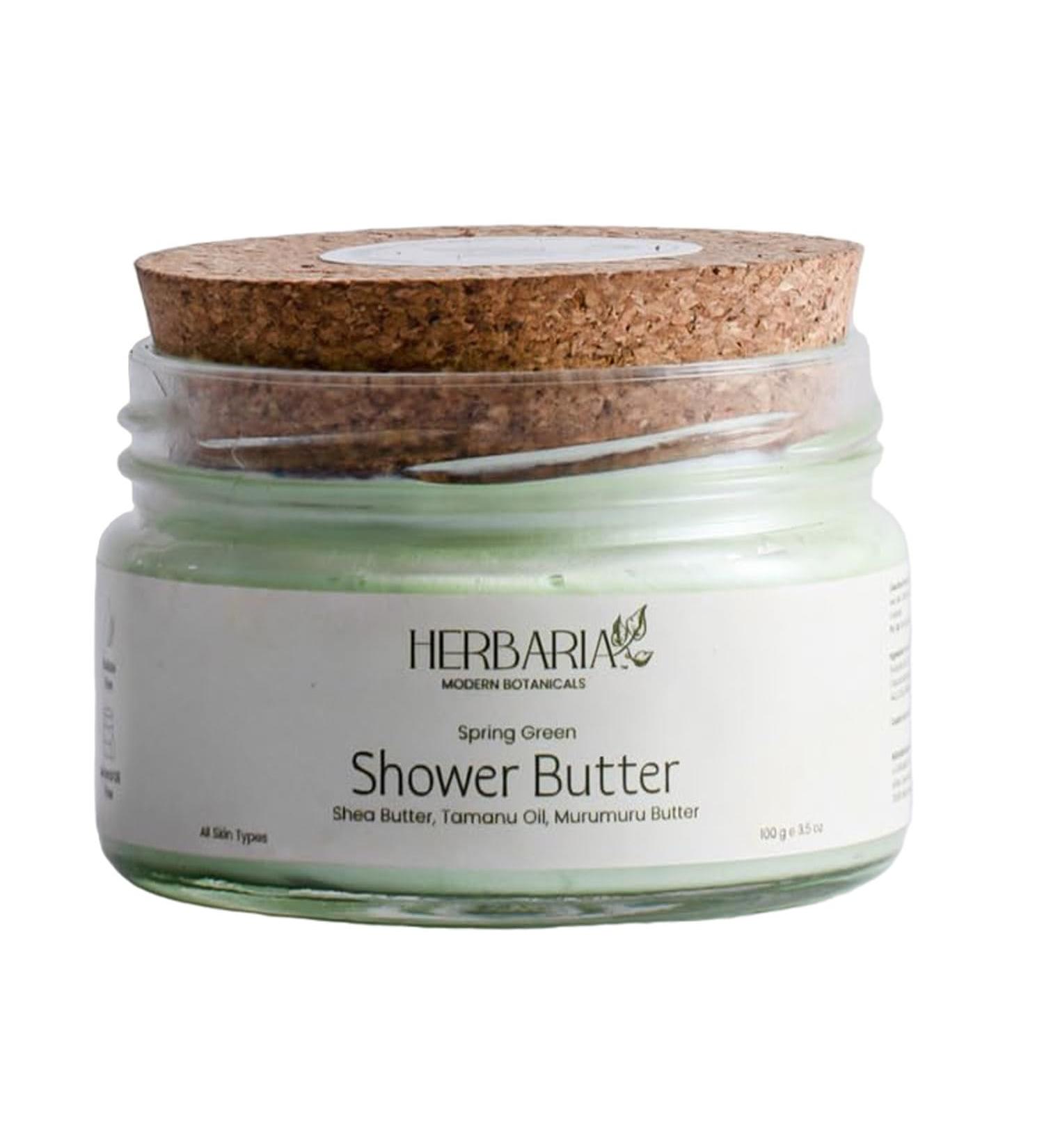 HERBARIA Shower Butter - Spring Green 120g | 100% Sustainable & Vegan | Moisturizing Luxury with Shea Tamanu & Rosehip Oils | Paraben & SLS Free for Dry Skin - Buy Online on GoSupps.com