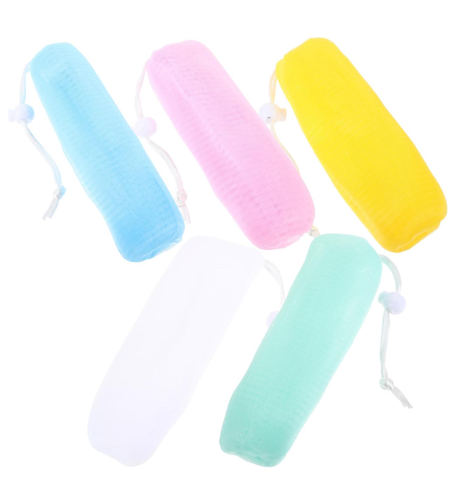 NOLITOY 5pcs Scrubbing Net Exfoliator Sponges Soap Sack Bar Soap Pouch Soap Bar Pouch Soap Mesh Holder 15*6cm As Shown - Buy Online on GoSupps.com