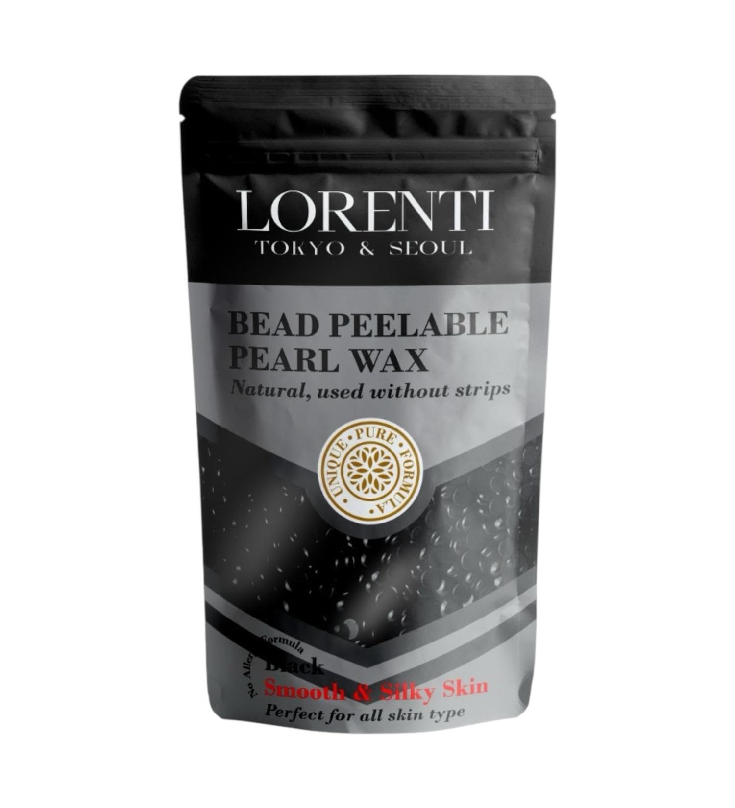 Lorenti Agda Cire chaude en forme de perles noire 250 g 100% naturelle pour une pilation sans douleur id ale pour le visage les jambes la zone du bikini et plus encore