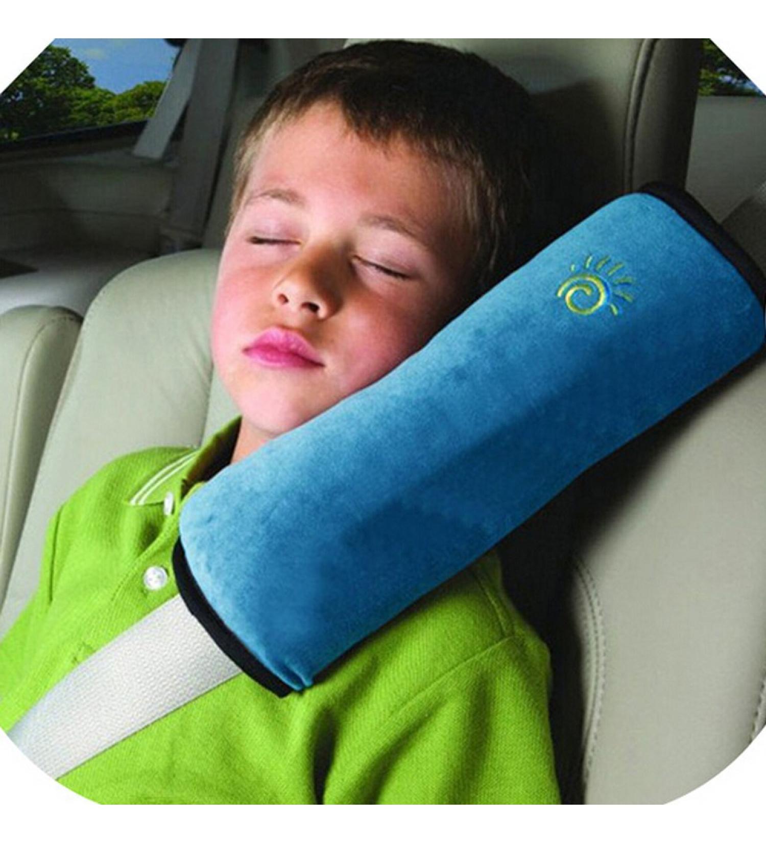 GEiNNOVA Car Safety Belt Pillow | Child Seat Belt Cushion & Headrest for Kids | Travel Comfort | Blue - Buy Online on GoSupps.com