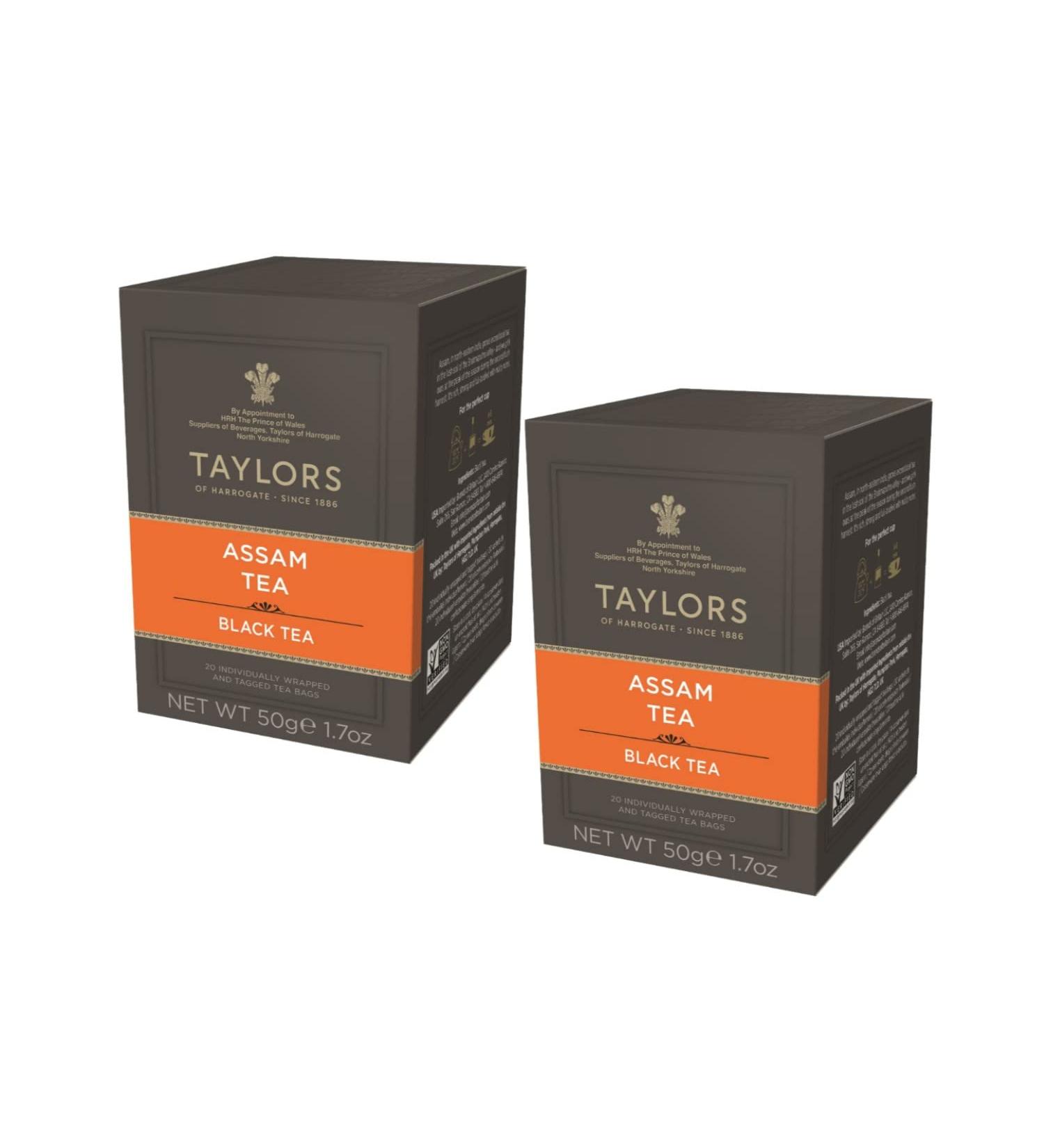  TAYLORS Taylors | Assam Black Tea | Strong & Malty Black Tea | Assam Indian Black Tea - 40 Tea Bags (100g) | Individually Wrapped Black Tea Bags - Buy Online on GoSupps.com