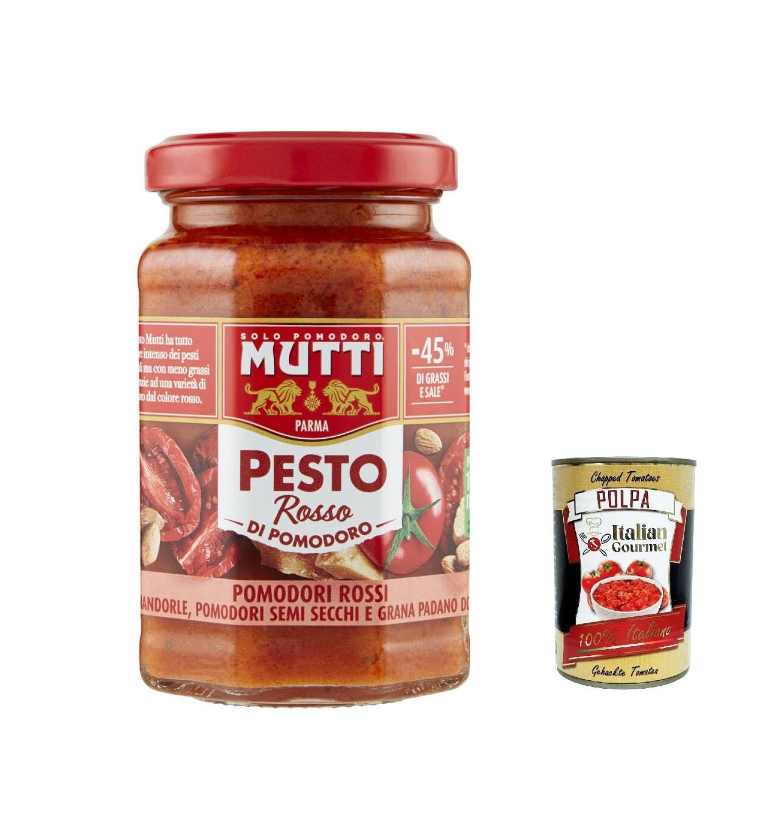 Buy 3x Mutti Pesto Rosso 100% Italian Red Tomato Pasta Sauce | 180g Glass | Gourmet Polpa 400g | Premium Spice Sauces with Almonds & Grana Padano - Buy Online on GoSupps.com