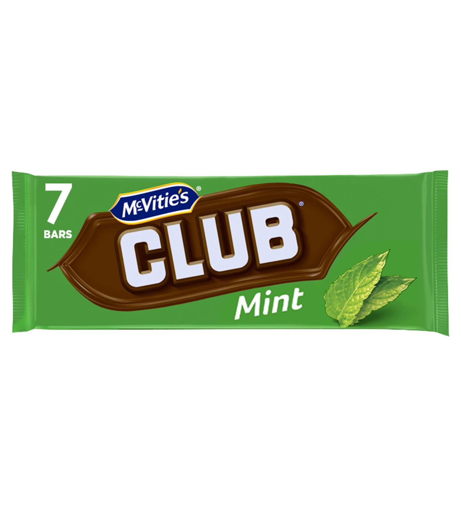  McVitie's McVitie's Club Mint Pack of 7 Chocolate Cookie Bars - Buy Online on GoSupps.com