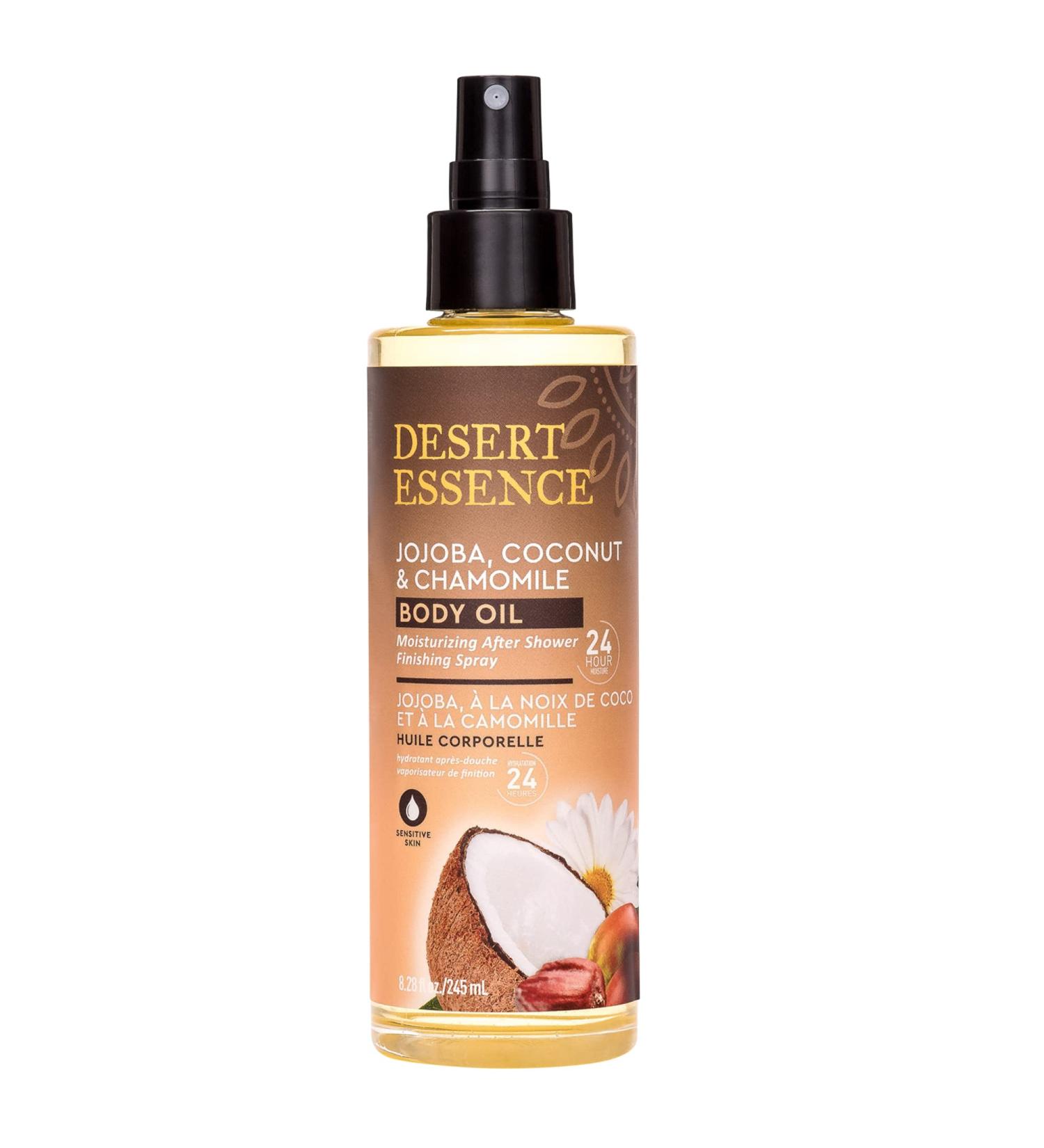 Desert Essence Jojoba Coconut & Chamomile Body Oil - 8.28 fl oz | Nourishing Skin Moisturizer - Buy Online on GoSupps.com
