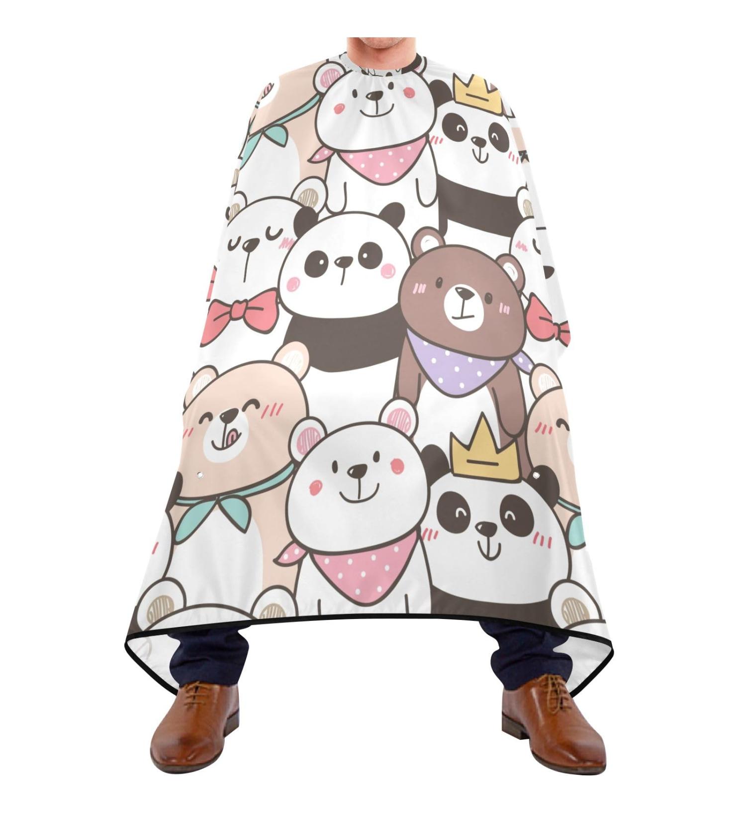 Waterproof Barber Cape - Cute Panda & Cheetah Haircut Bib for Men & Women | Unisex Hair Cutting Cape - Buy Online on GoSupps.com