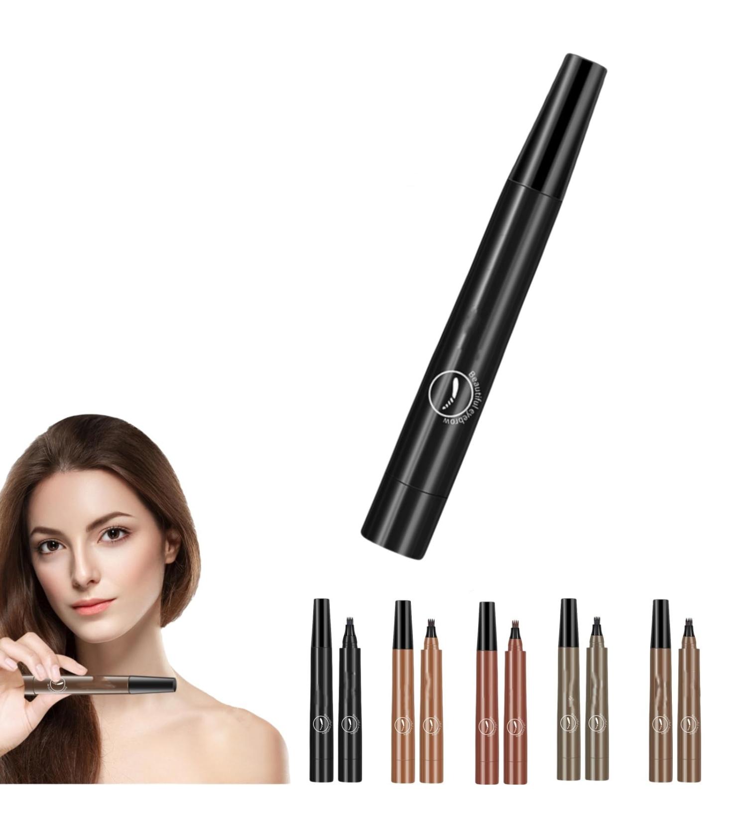 Cohbskj Glowly Secret Eyebrow Pen Unique Quad Eyebrow Pencil Quad Forked Liquid Eyebrow Pencil Long-Lasting Waterproof Microblading Eyebrow Pen (1PCS-D) - Buy Online on GoSupps.com